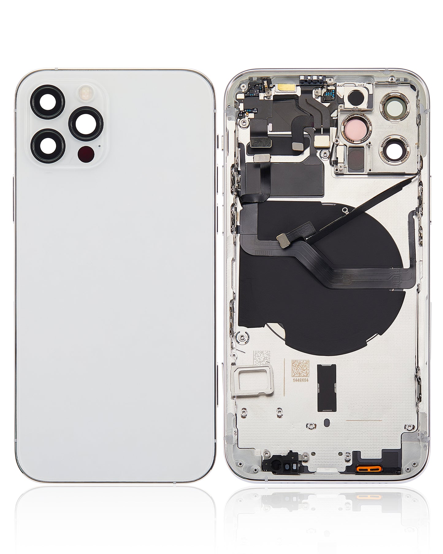 Back Housing W/ Small Parts For iPhone 12 Pro (US Version) (Aftermarket Plus) (Silver)