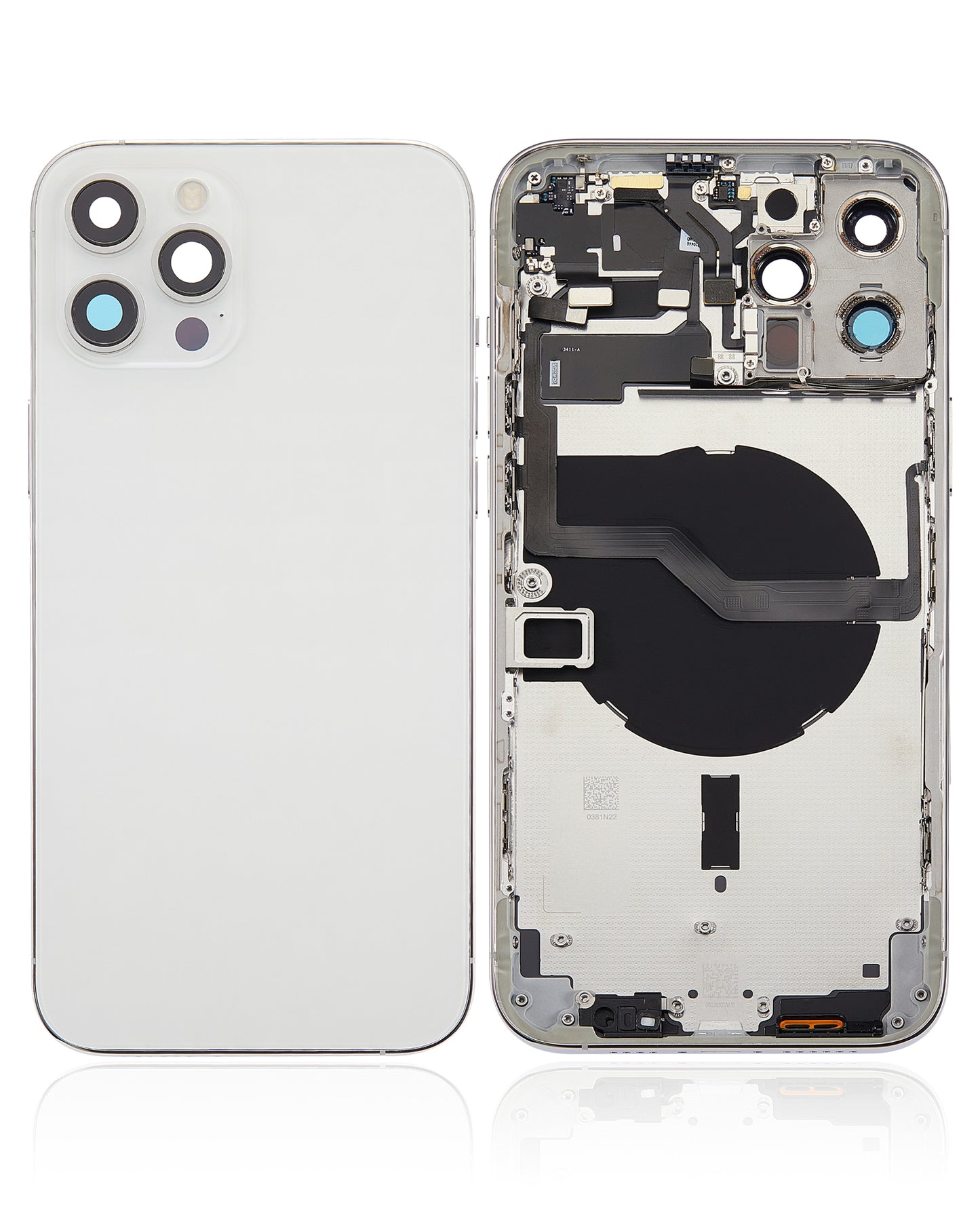 Back Housing W/ Small Parts For iPhone 12 Pro Max (US Version) (Aftermarket Plus) (Silver)