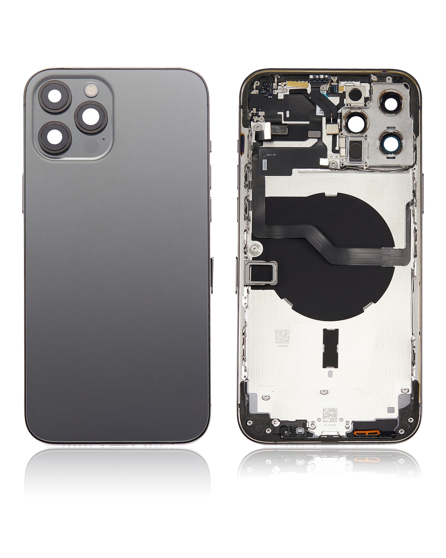 Back Housing W/ Small Parts For iPhone 12 Pro Max (US Version) (Aftermarket Plus) (Graphite)