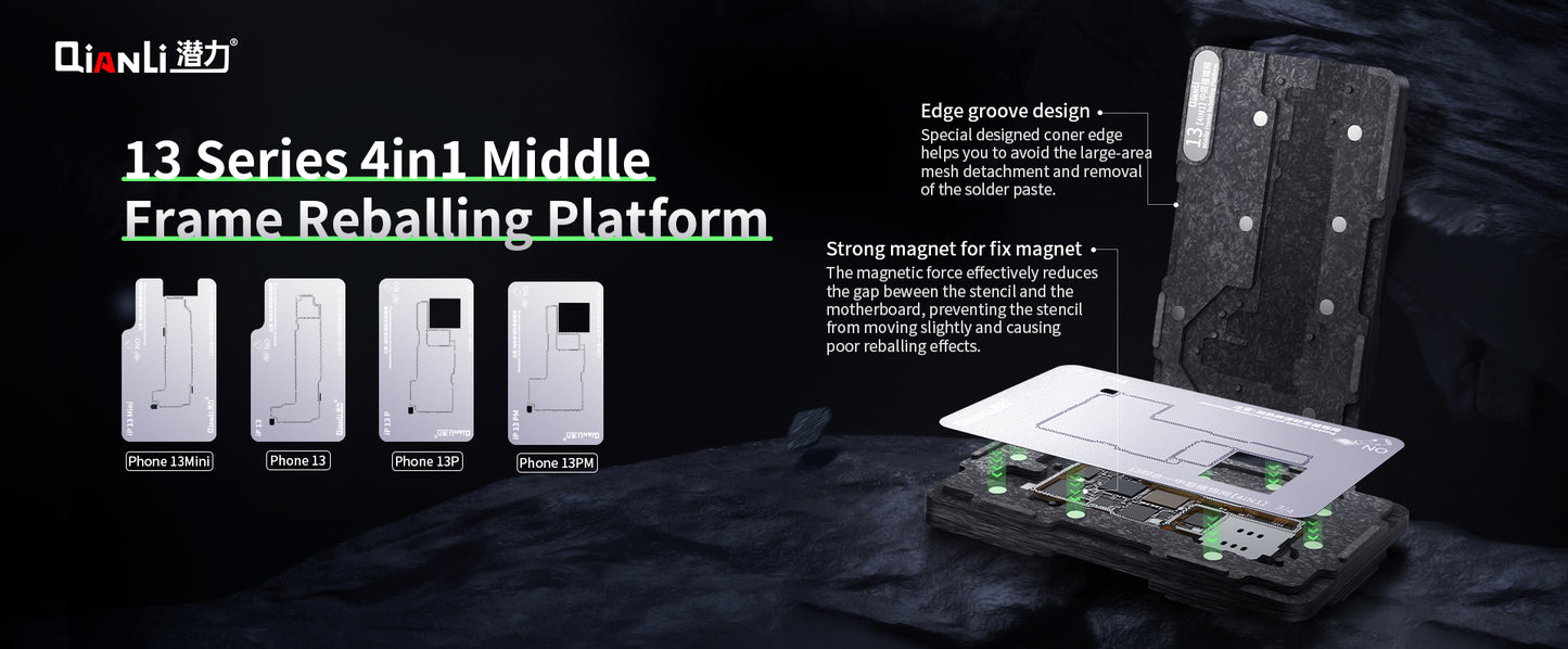 4 in 1 Middle Frame Reballing Platform (Without Cover) For iPhone 13 / 13 Mini / 13 Pro / 13 Pro Max (Qianli)