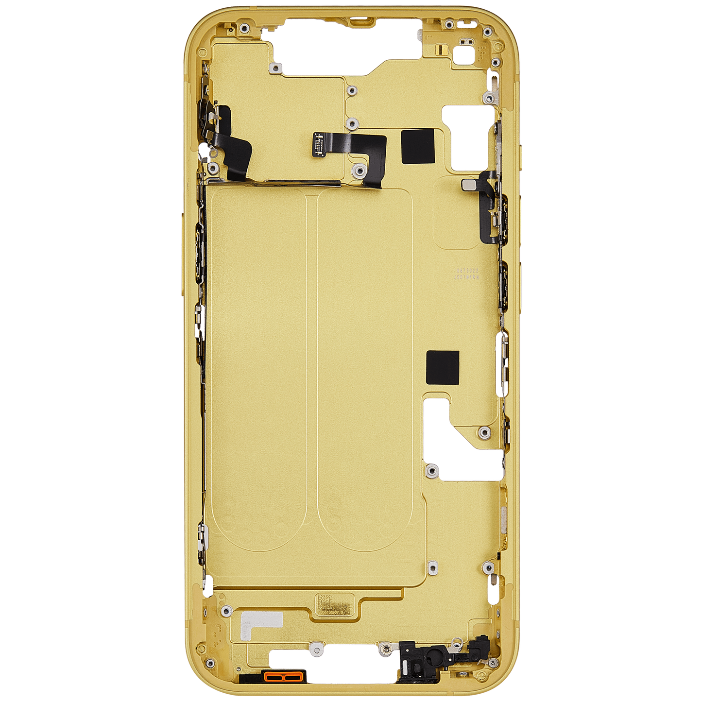 Mid-Frame Housing W/ Small Parts For iPhone 14 (EU / Global Version) (Used OEM Pull: Grade A) (Yellow)
