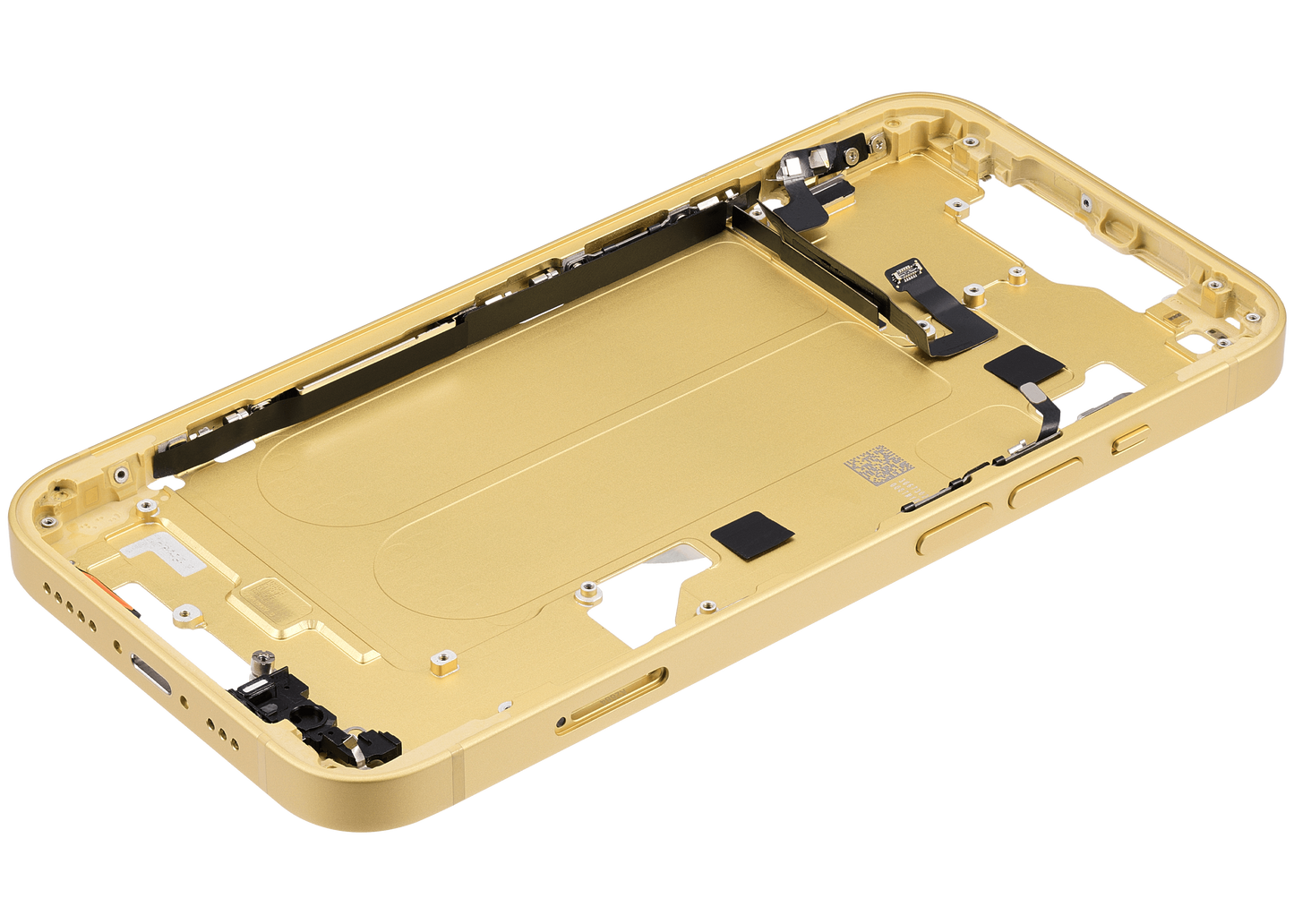 Mid-Frame Housing W/ Small Parts For iPhone 14 (EU / Global Version) (Used OEM Pull: Grade A) (Yellow)