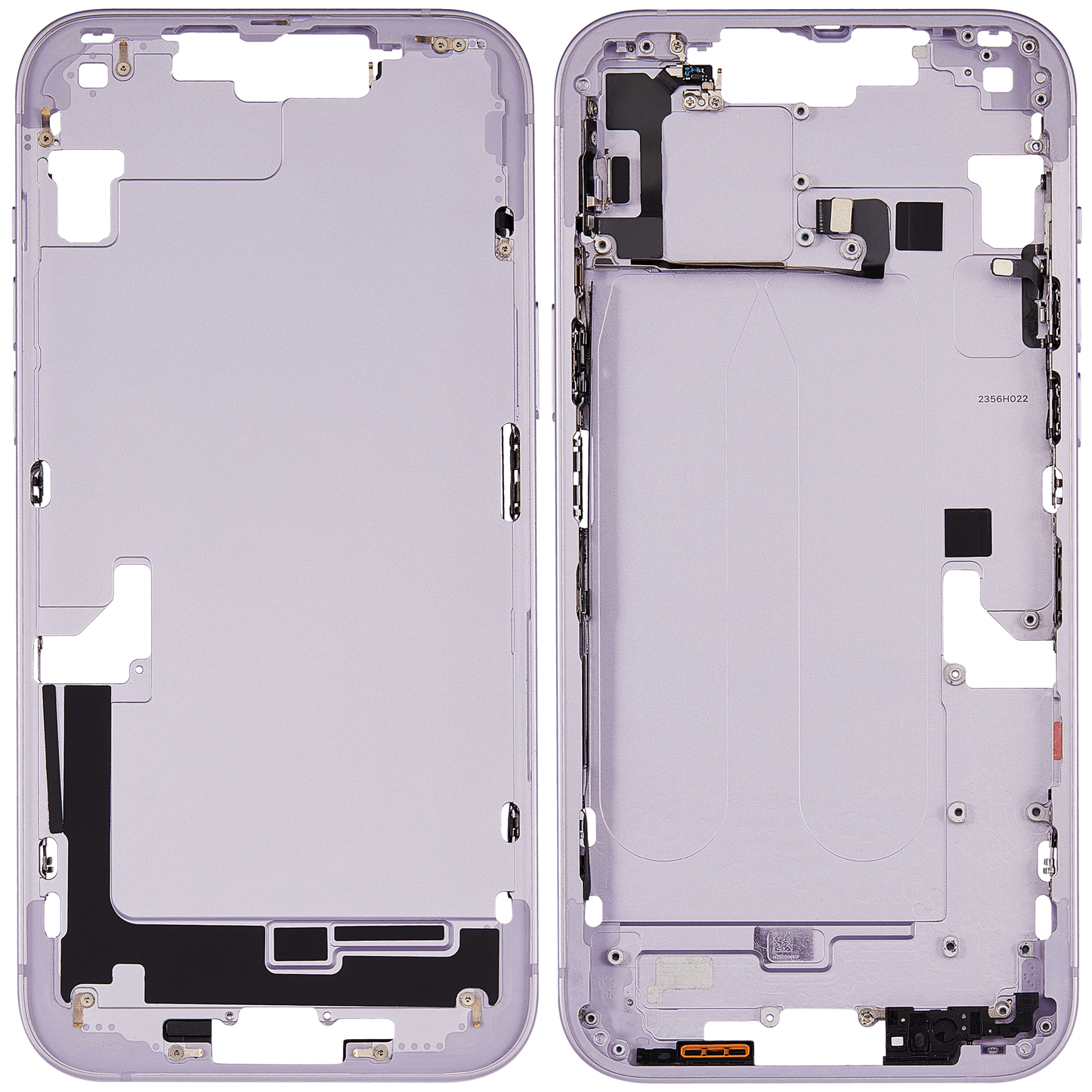 Mid-Frame Housing W/ Small Parts For iPhone 14 Plus (EU / Global Version) (Used OEM Pull: Grade A) (Purple)