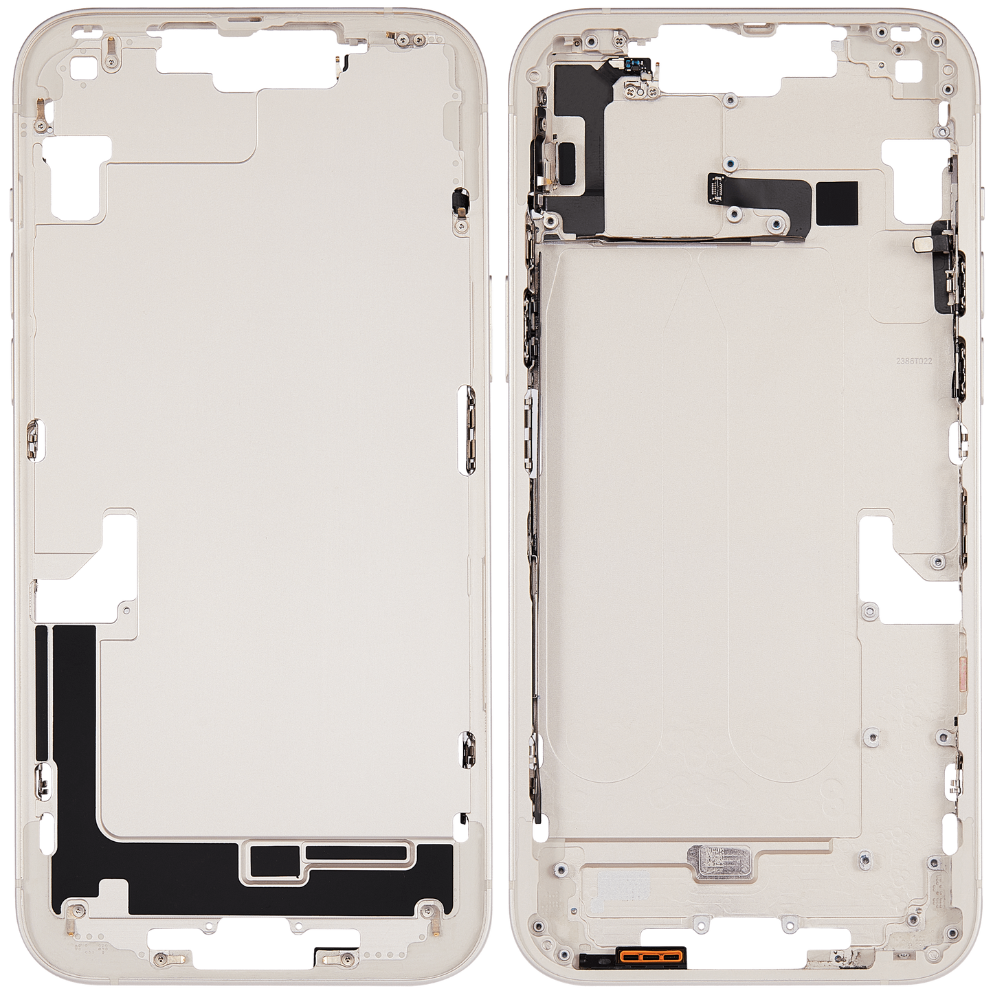 Mid-Frame Housing W/ Small Parts For iPhone 14 Plus (EU / Global Version) (Used OEM Pull: Grade A) (Starlight)
