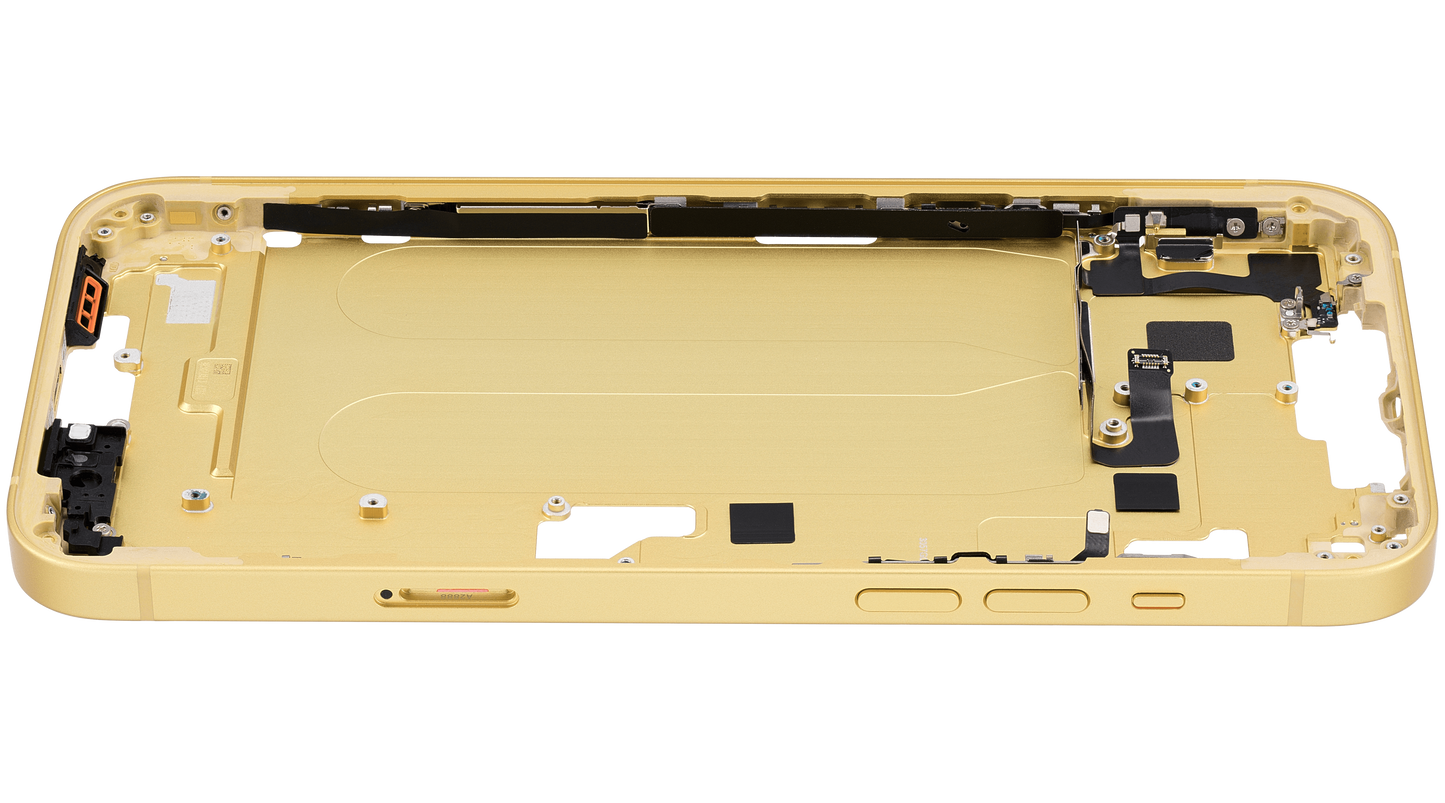 Mid-Frame Housing W/ Small Parts For iPhone 14 Plus (EU / Global Version) (Used OEM Pull: Grade A) (Yellow)