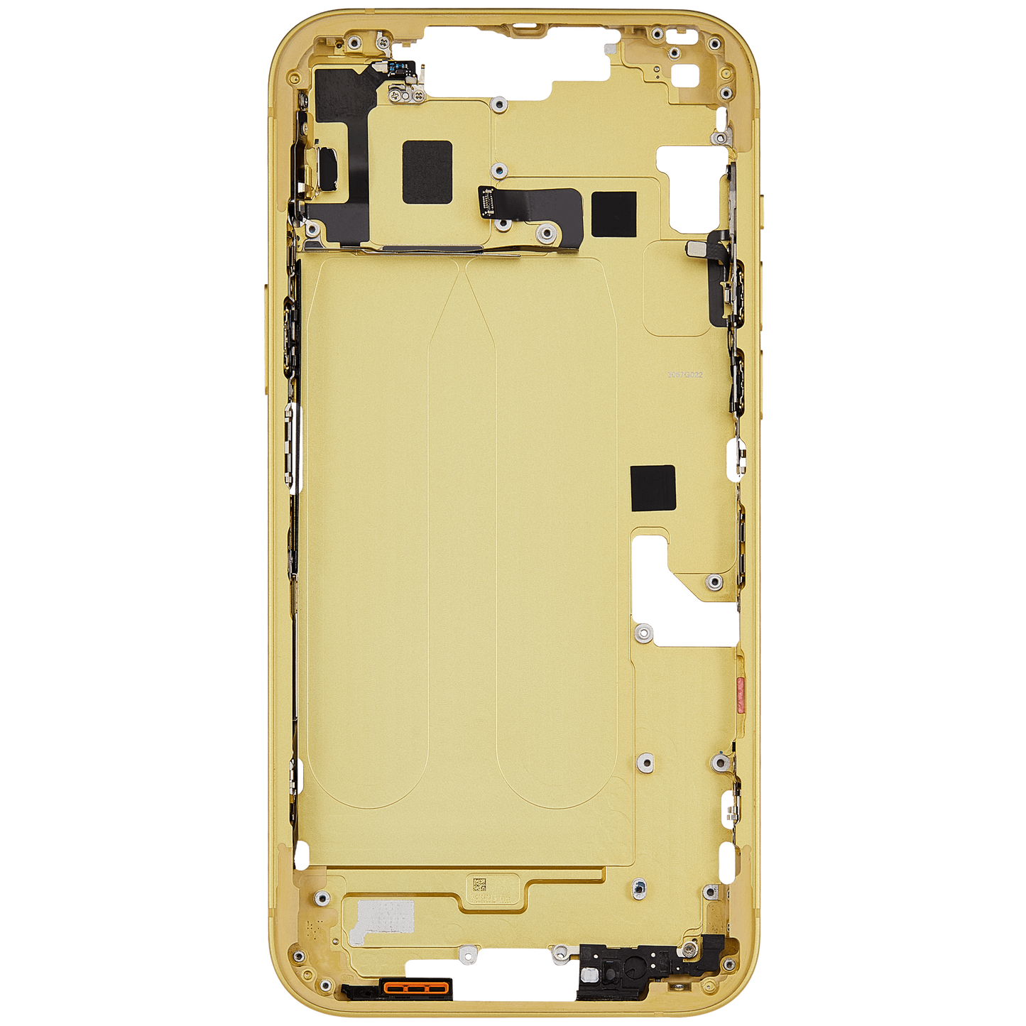 Mid-Frame Housing W/ Small Parts For iPhone 14 Plus (EU / Global Version) (Used OEM Pull: Grade A) (Yellow)