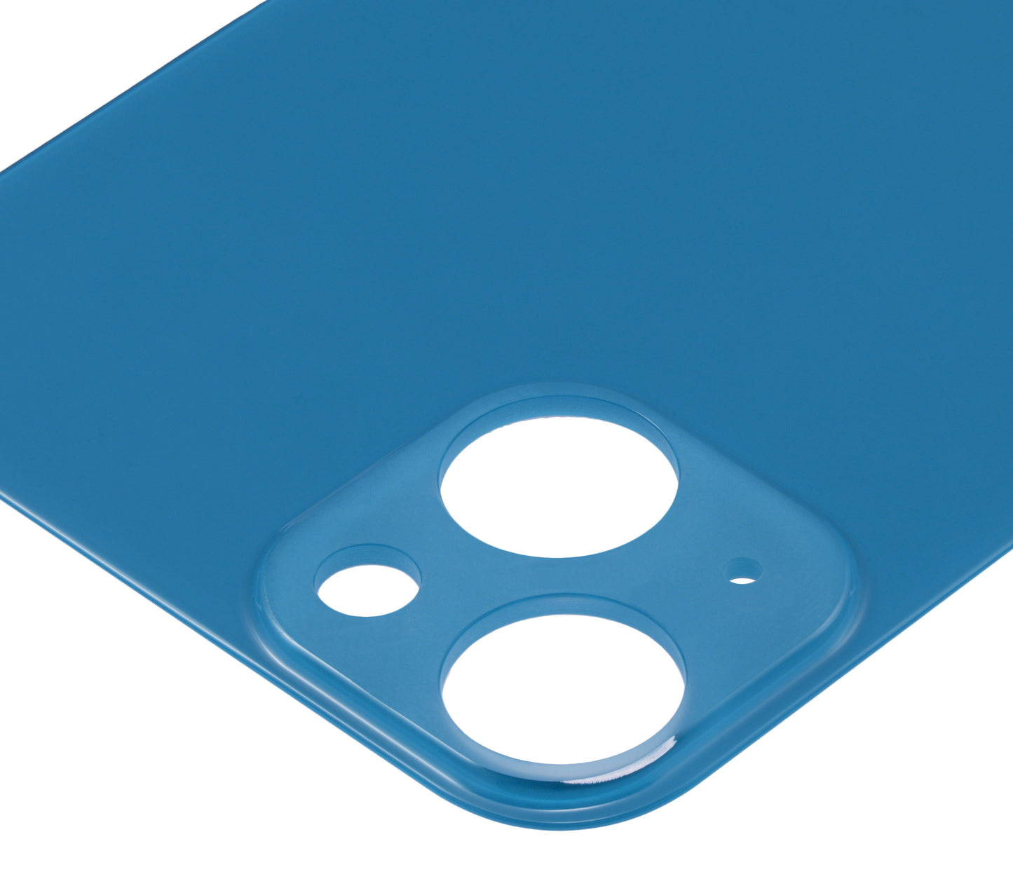 Back Glass With 3M Adhesive For iPhone 13 (No Logo / Large Camera Hole) (Blue)
