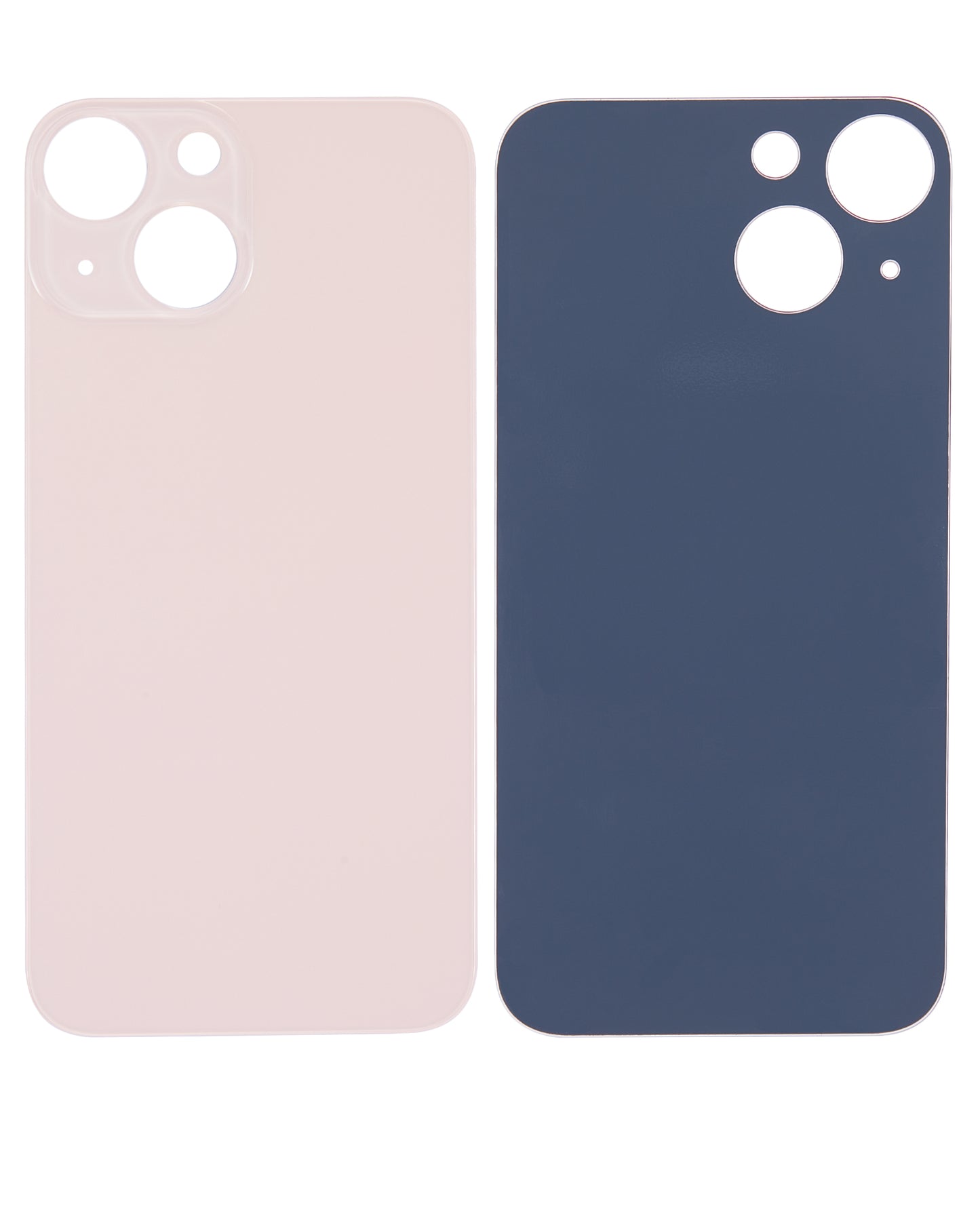 Back Glass With 3M Adhesive For iPhone 13 Mini (No Logo / Large Camera Hole) (Pink)