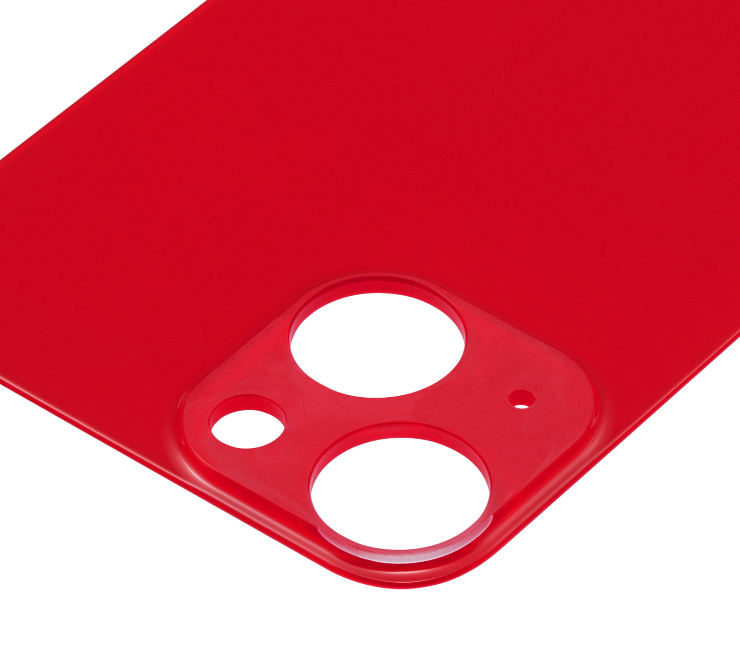 Back Glass With 3M Adhesive For iPhone 13 Mini (No Logo / Large Camera Hole) (Red)