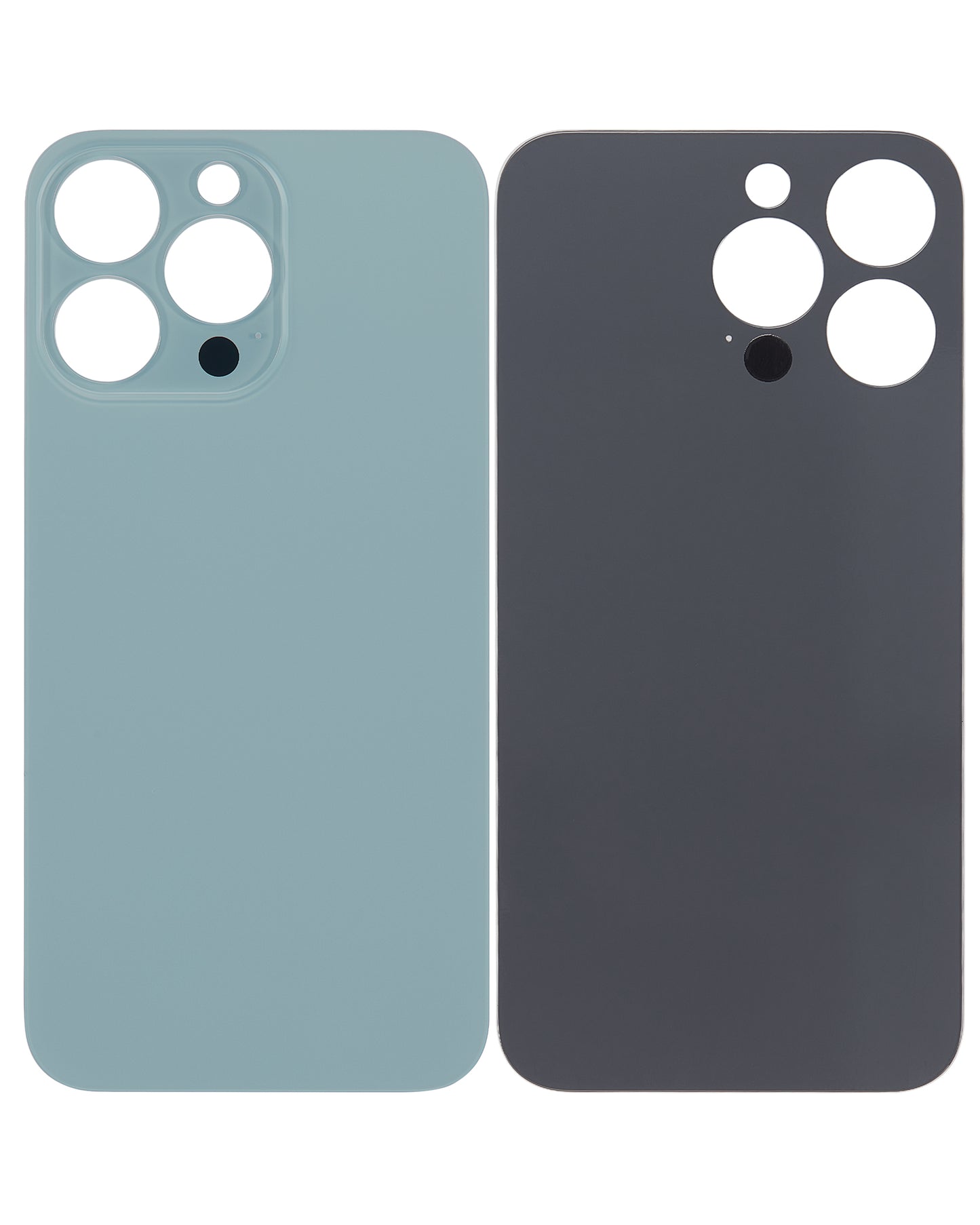 Back Glass With 3M Adhesive For iPhone 13 Pro (No Logo / Large Camera Hole) (Sierra Blue)