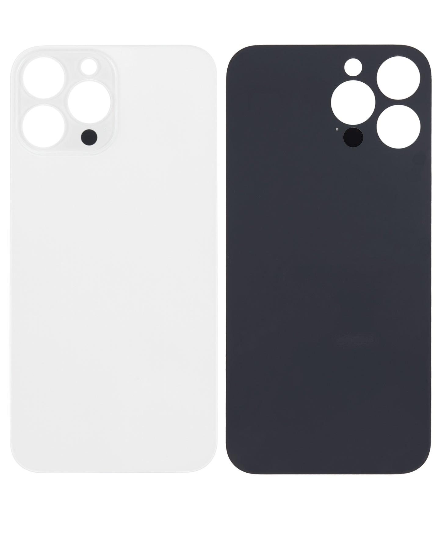 Back Glass With 3M Adhesive For iPhone 13 Pro Max (No Logo / Large Camera Hole) (Silver)
