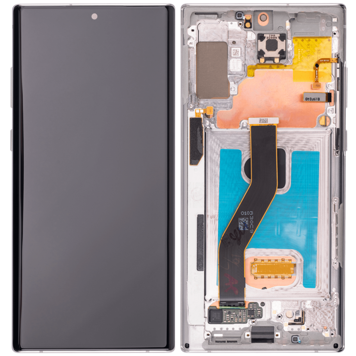 OLED Assembly With Frame For Samsung Galaxy Note 10 Plus / 5G (Aftermarket Plus) (Aura Glow / Silver)