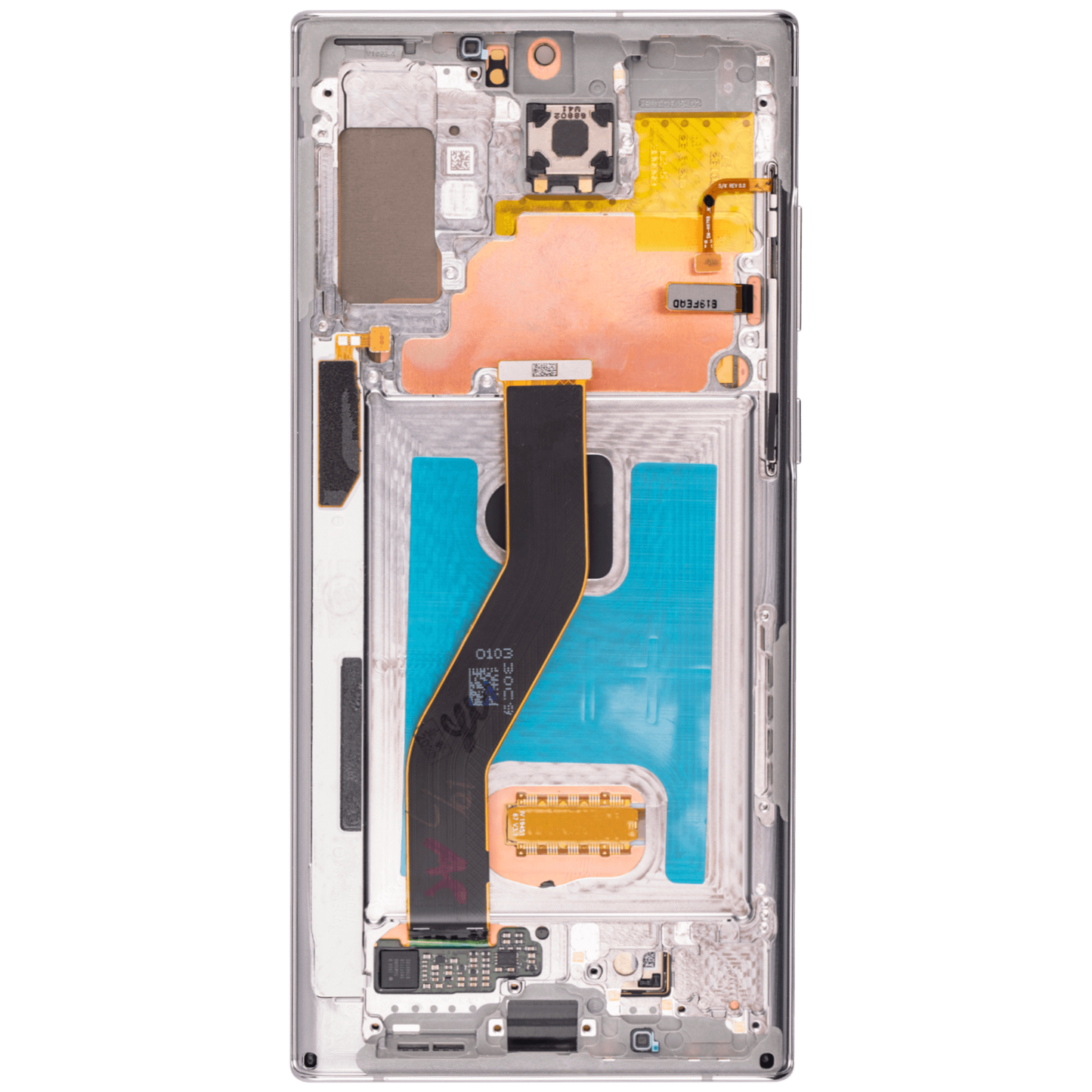 OLED Assembly With Frame For Samsung Galaxy Note 10 Plus / 5G (Aftermarket Plus) (Aura Glow / Silver)