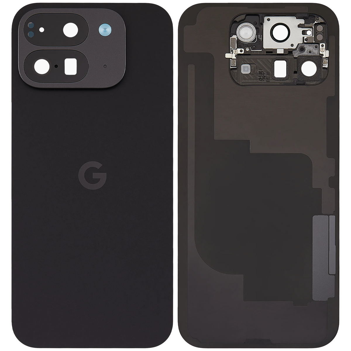 Back Cover Glass For Google Pixel 9 Pro Fold (Used OEM Pull: Grade A) (Obsidian) - repair component detailed angle