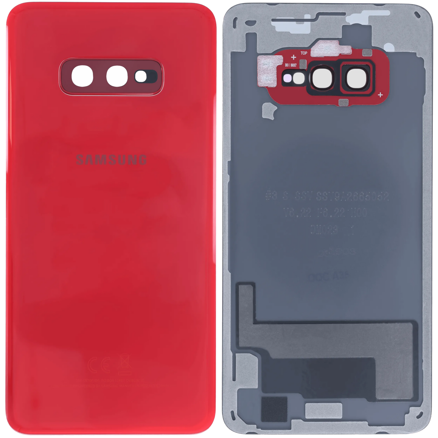 Back cover Glass With Camera Lens For Samsung Galaxy S10e (Service Pack) (Red)