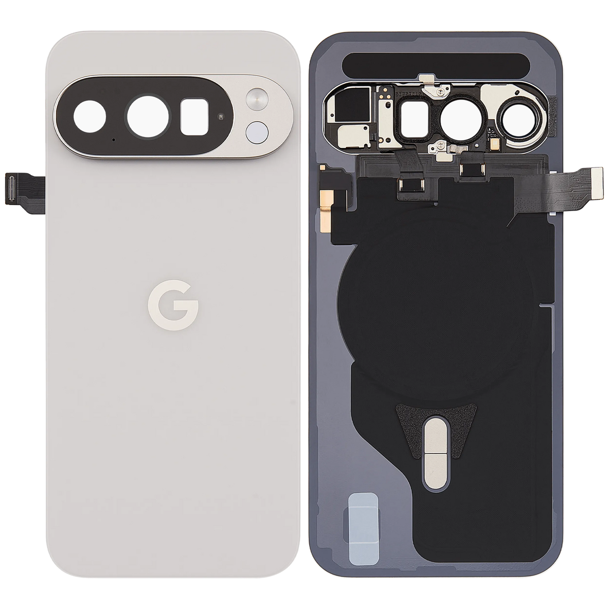 Back Cover Housing With NFC For Google Pixel 10 Pro (Used OEM Pull: Grade A) (Porcelain) - repair component detailed angle