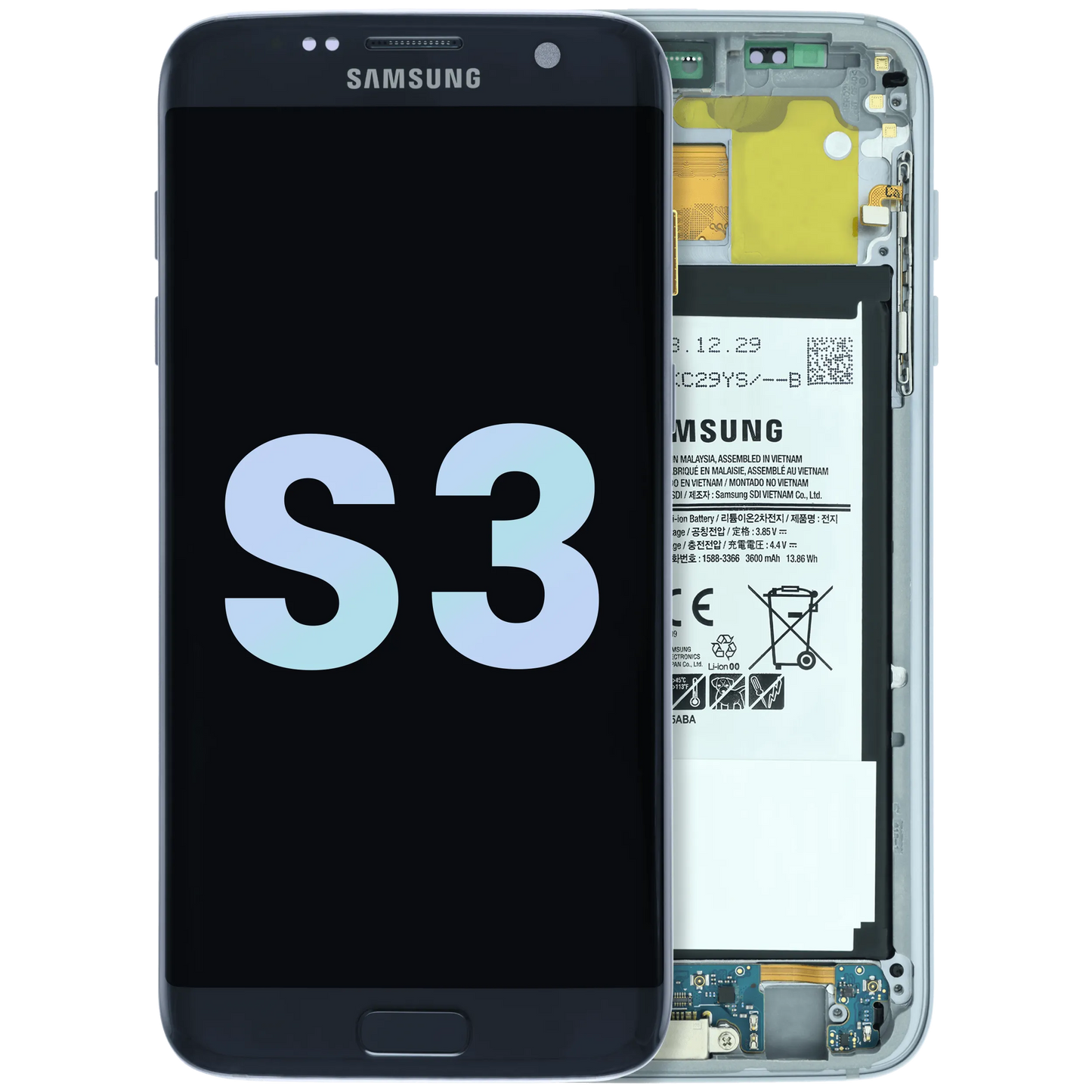 LCD Assembly With Frame For Samsung Galaxy S3 (Service Pack) (White)