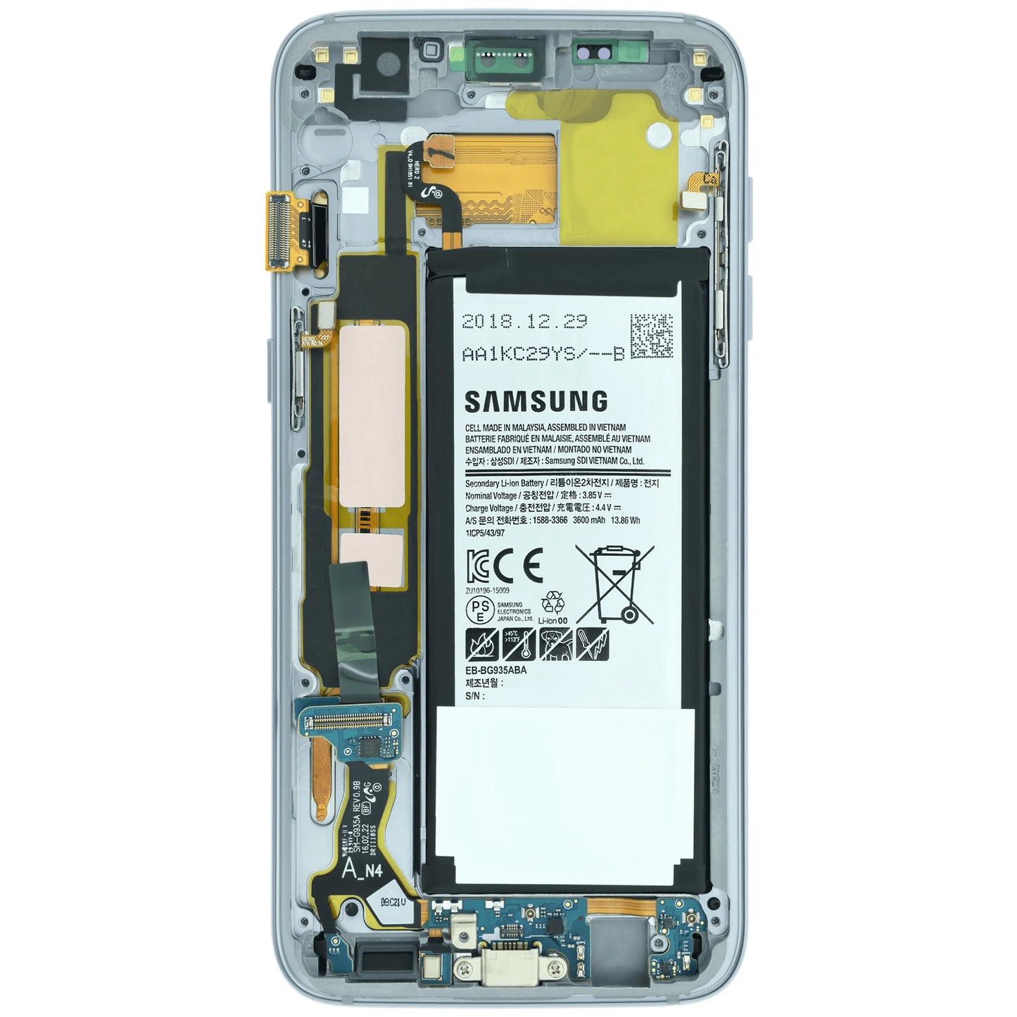 LCD Assembly With Frame For Samsung Galaxy S3 (Service Pack) (White)