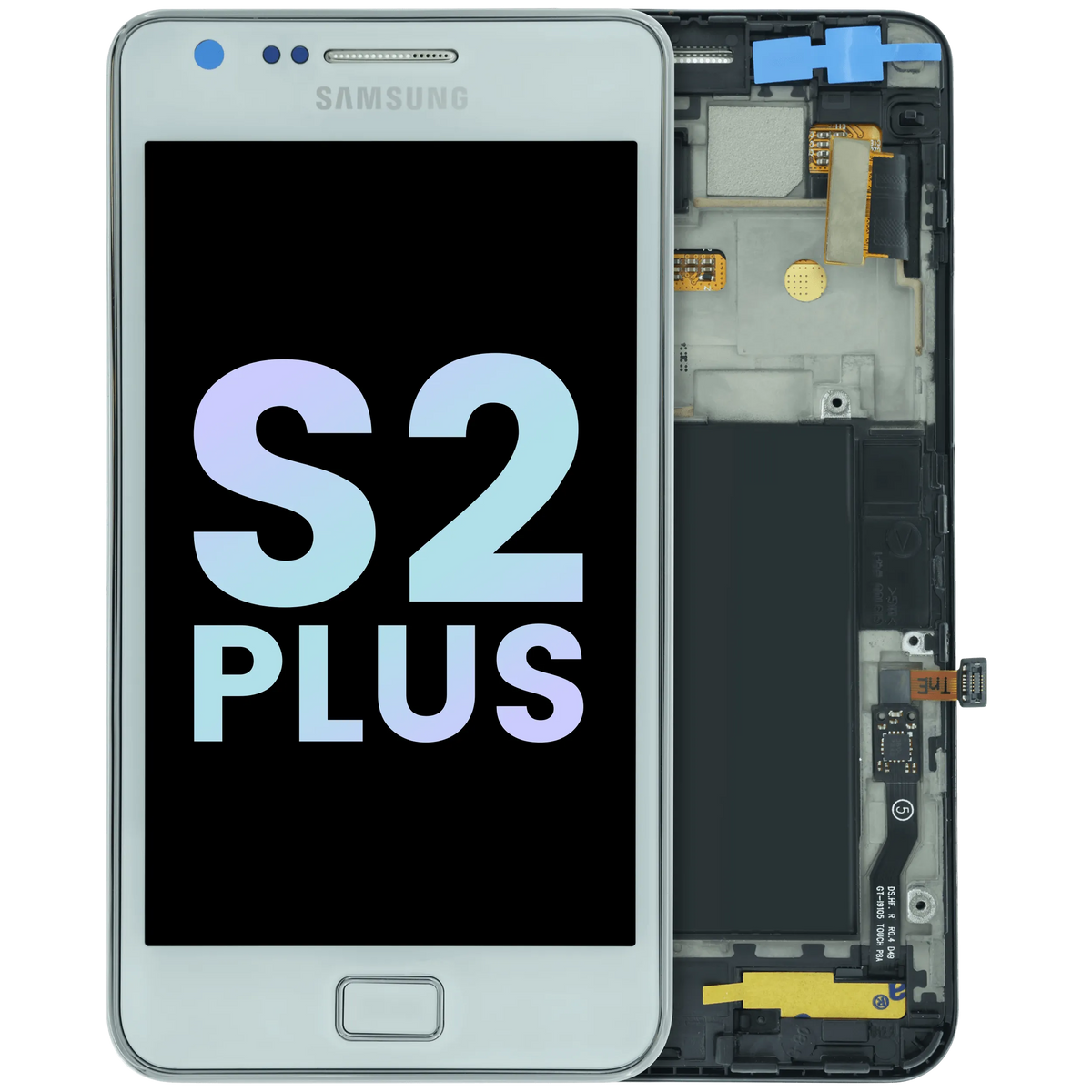 LCD Assembly With Frame For Samsung Galaxy S2 Plus (Service Pack) (White) - replacement part SKU 107182199374 product image 1