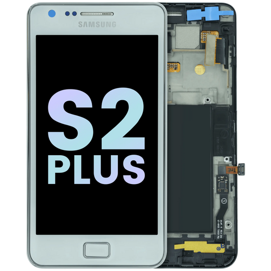 LCD Assembly With Frame For Samsung Galaxy S2 Plus (Service Pack) (White) - replacement part SKU 107182199374 product image 1