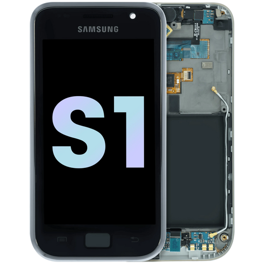 LCD Assembly With Frame For Samsung Galaxy S1 (Service Pack) (White) - replacement part SKU 107182199376 product image 1