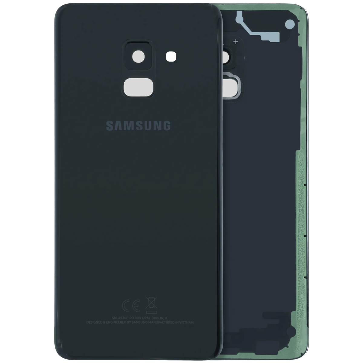 Back Cover With Camera Lens For Samsung Galaxy A8 (A530 / 2018) (Service Pack) (Black) - product image 1