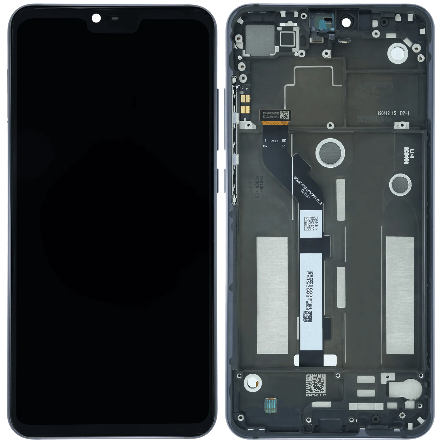 LCD Assembly With Frame For Xiaomi Mi 8 Lite (Genuine) (Black) - mobile repair replacement component SKU 107182200698 - image 4