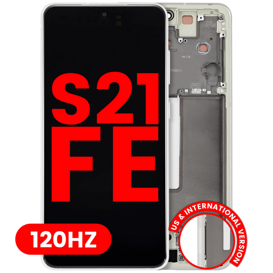 OLED Assembly With Frame For Samsung Galaxy S21 FE 5G (US & International Version) (Aftermarket Plus) (120Hz) (Olive Green)