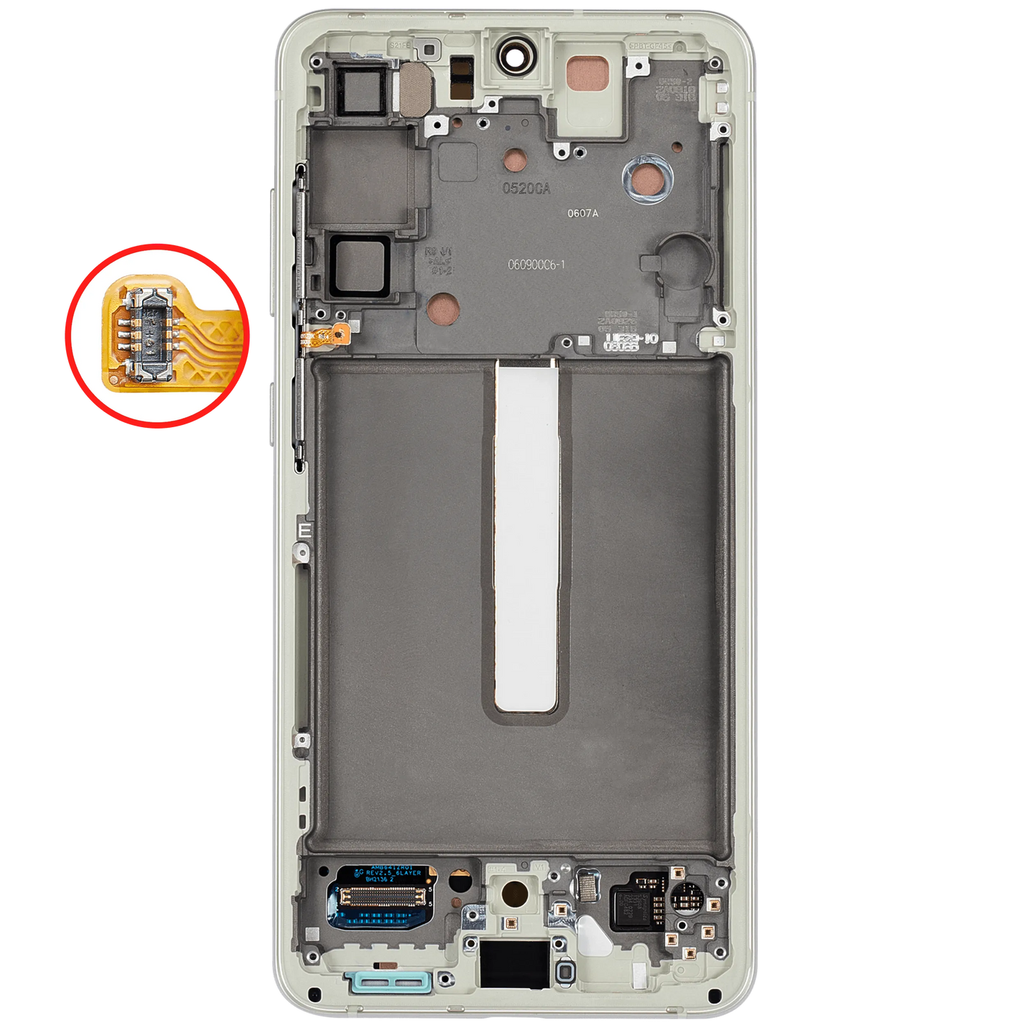 OLED Assembly With Frame For Samsung Galaxy S21 FE 5G (US & International Version) (Aftermarket Plus) (120Hz) (Olive Green)