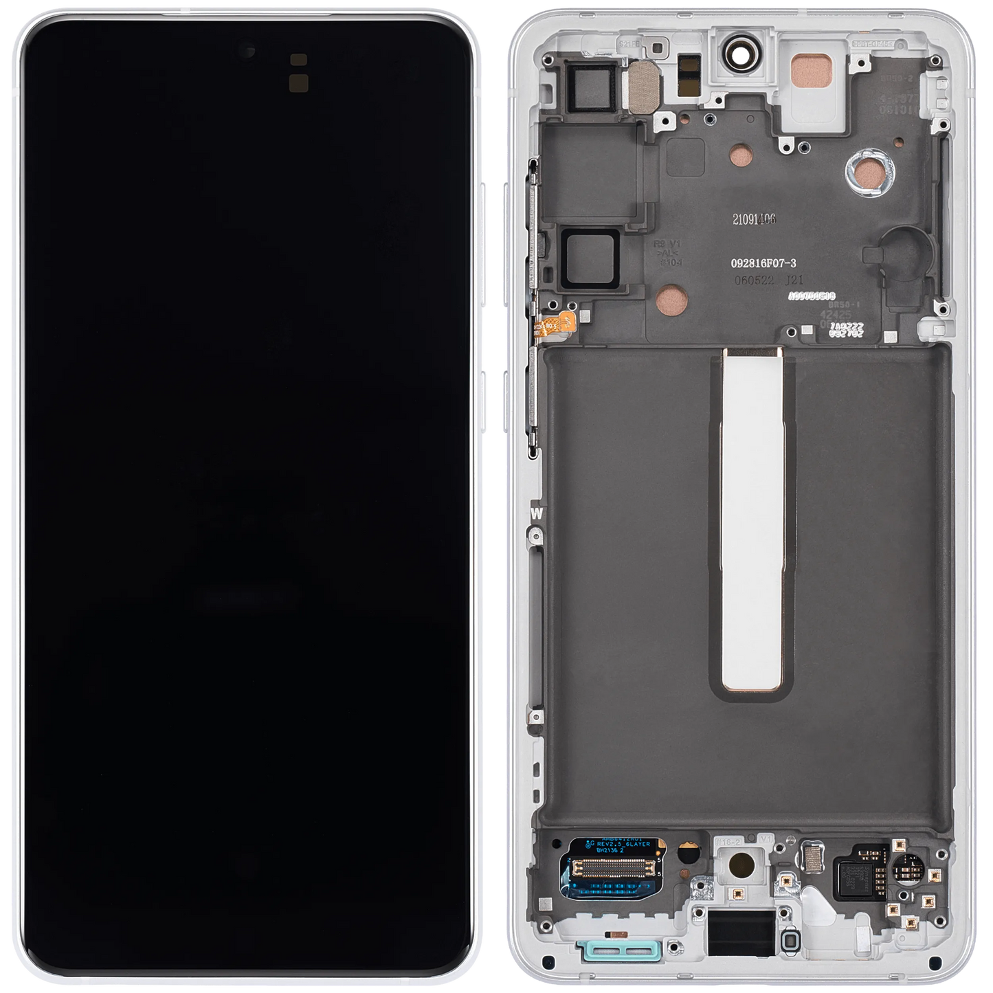 OLED Assembly With Frame For Samsung Galaxy S21 FE 5G (US & International Version) (Aftermarket Plus) (120Hz) (White)