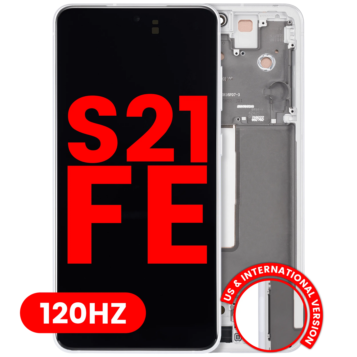 OLED Assembly With Frame For Samsung Galaxy S21 FE 5G (US & International Version) (Aftermarket Plus) (120Hz) (White)