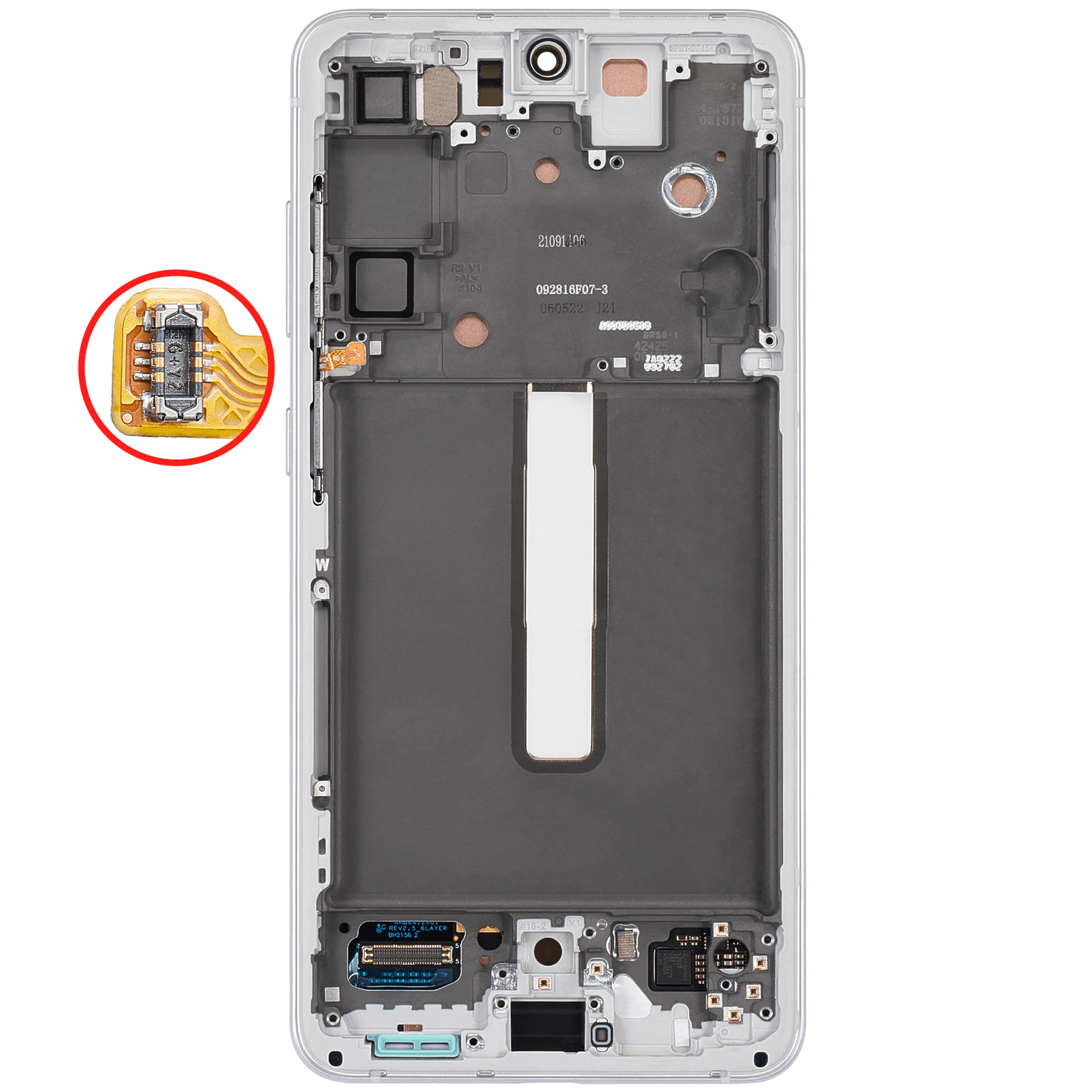 OLED Assembly With Frame For Samsung Galaxy S21 FE 5G (US & International Version) (Aftermarket Plus) (120Hz) (White)