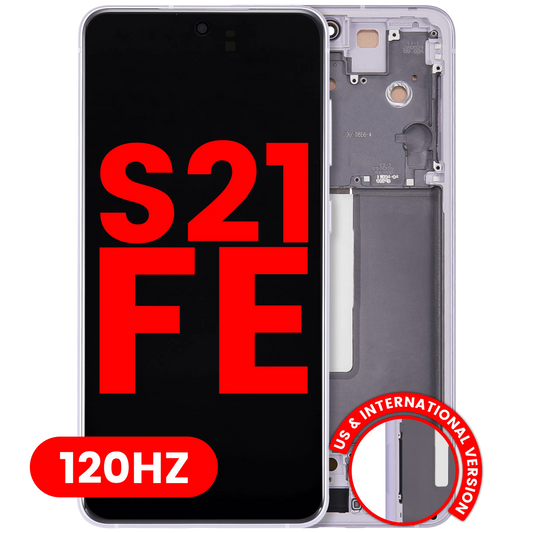 OLED Assembly With Frame For Samsung Galaxy S21 FE 5G (US & International Version) (Aftermarket Plus) (120Hz) (Lavender)
