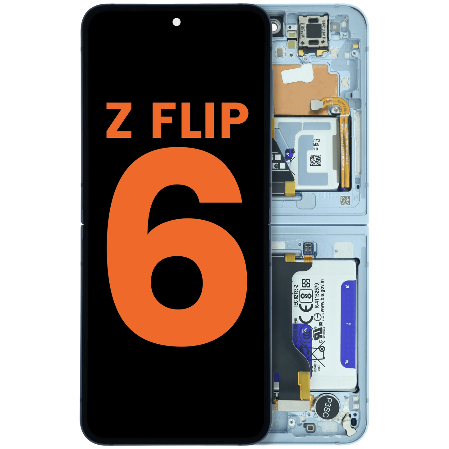 Inner OLED Assembly With Frame For Samsung Galaxy Z Flip 6 5G (US & International) (Blemish C) (Blue)