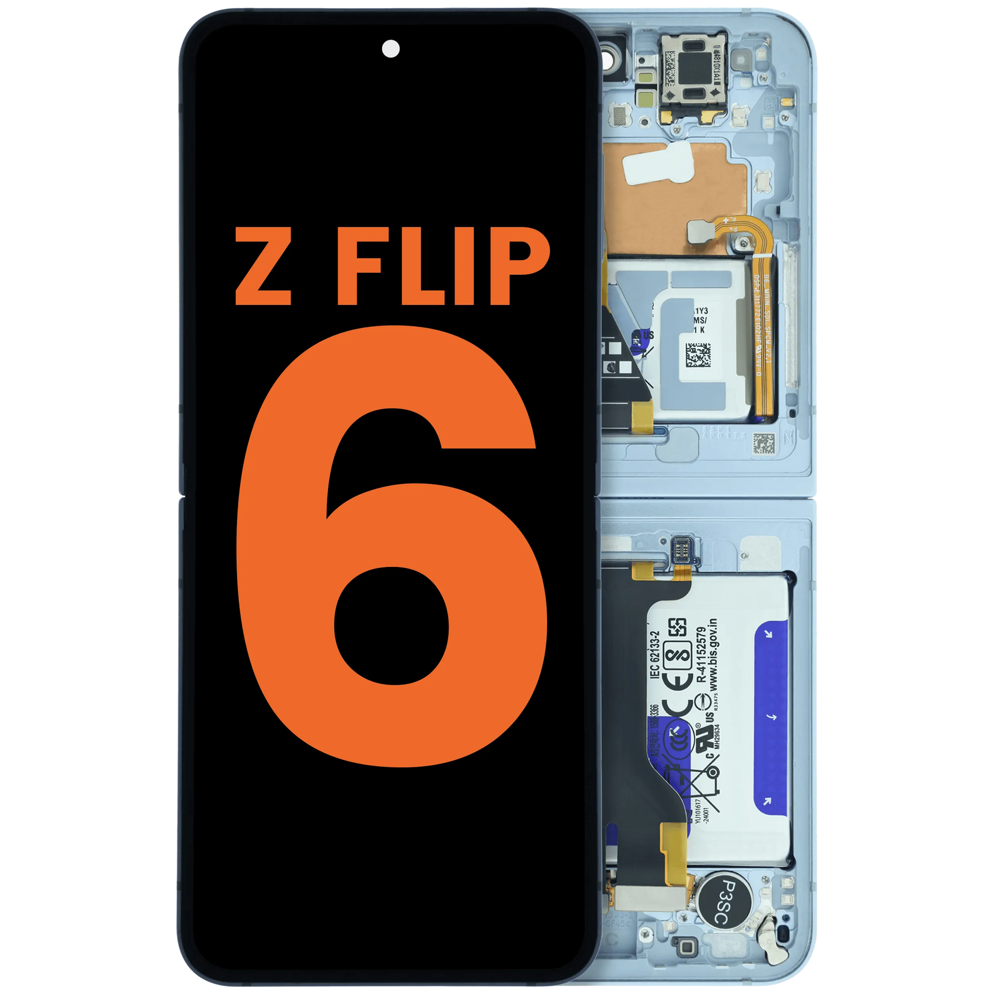 Inner OLED Assembly With Frame For Samsung Galaxy Z Flip 6 5G (US & International) (Blemish C) (Blue)