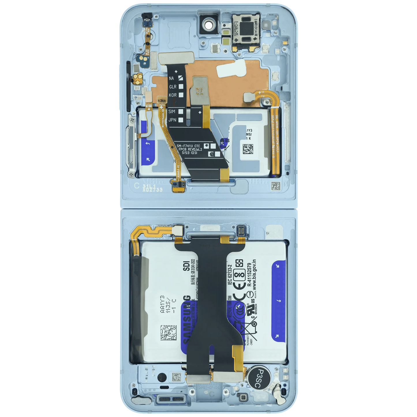 Inner OLED Assembly With Frame For Samsung Galaxy Z Flip 6 5G (US & International) (Blemish C) (Blue)