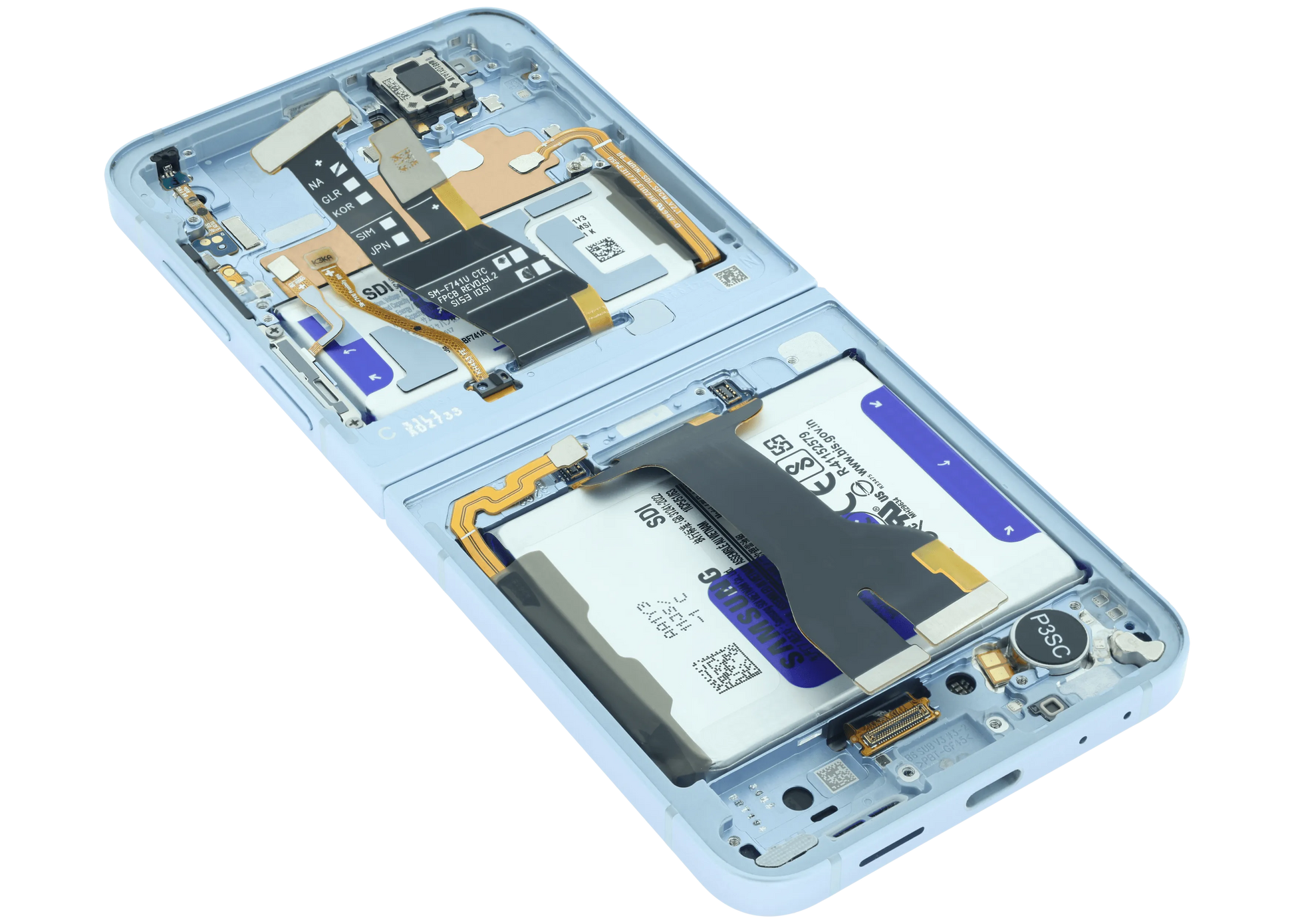 Inner OLED Assembly With Frame For Samsung Galaxy Z Flip 6 5G (US & International) (Blemish C) (Blue)