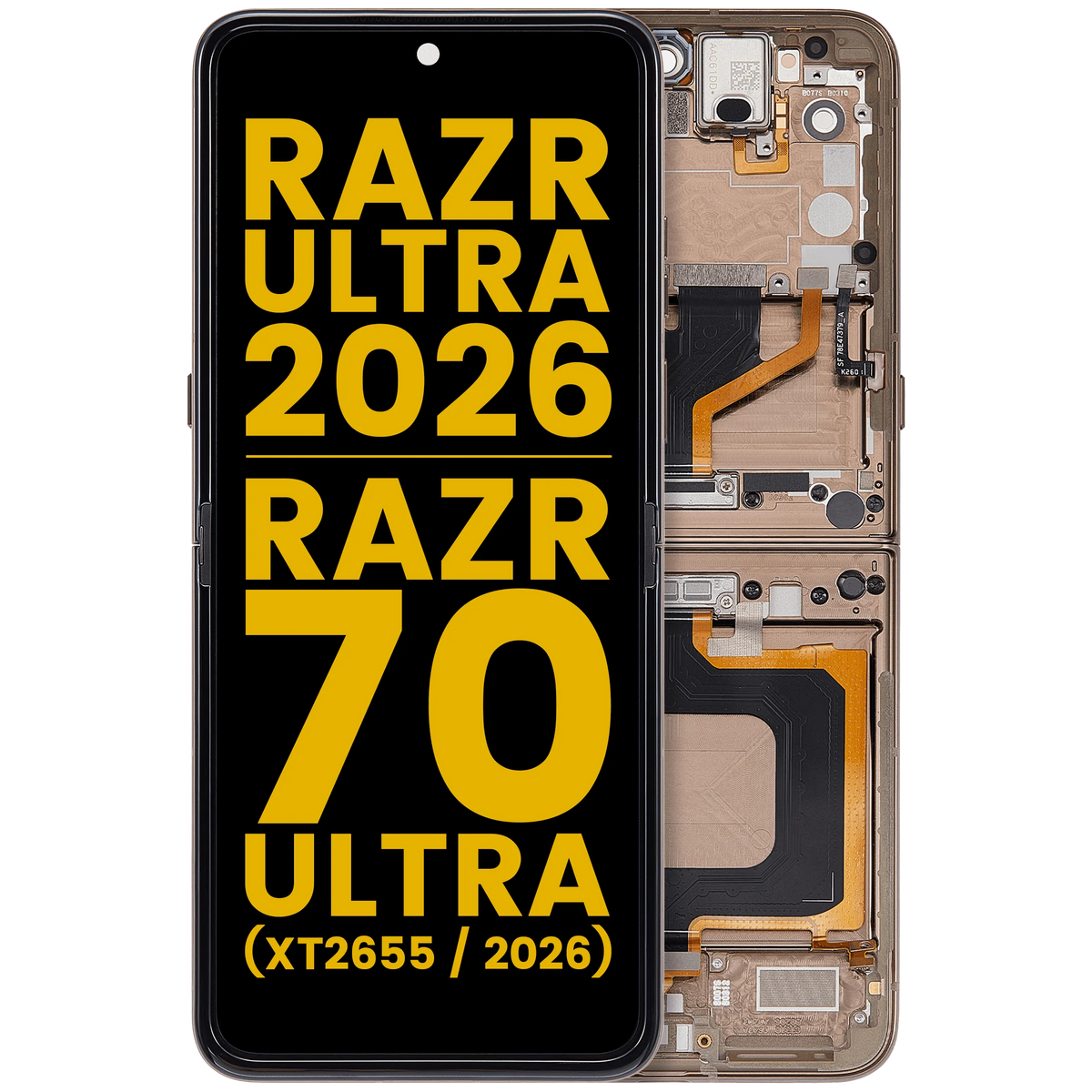 OLED Assembly With Frame For Motorola Razr Ultra 2026 / Razr 70 Ultra (XT2655 / 2026) - Motorola replacement part image 1