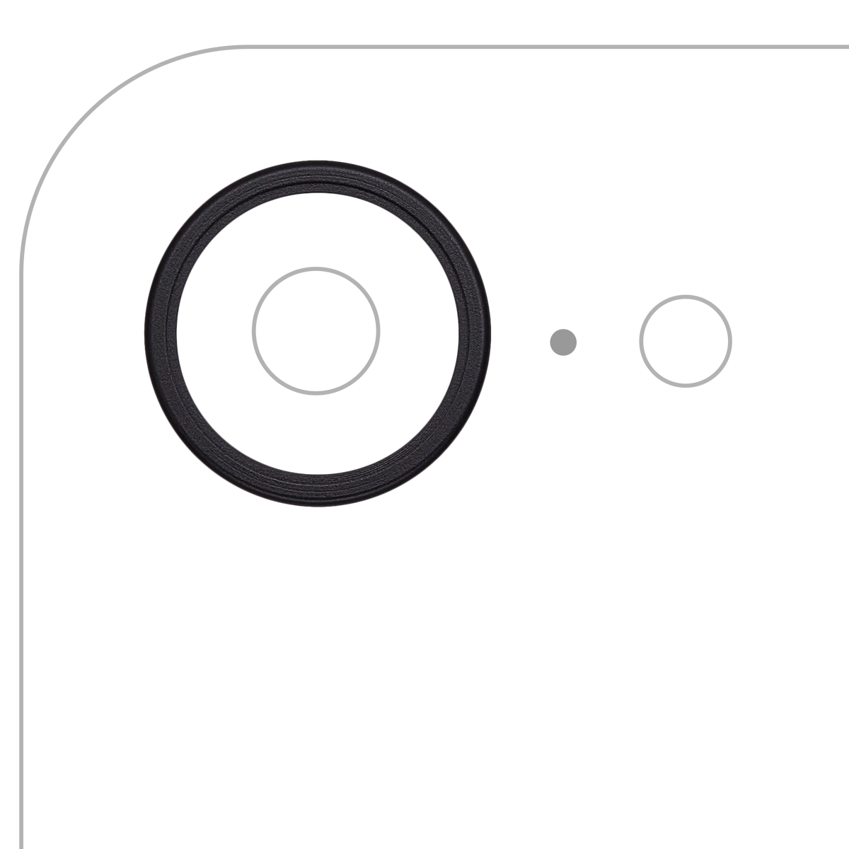 Back Camera Bezel Ring Only For iPhone 16e / 17e (Black) (10 Pack) - product image 1