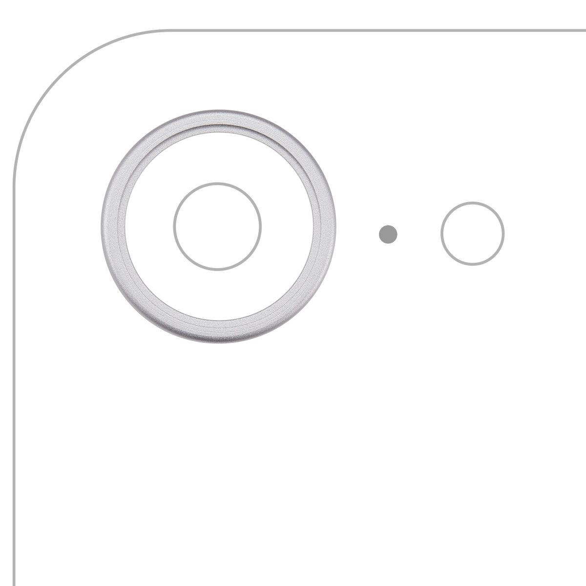 Back Camera Bezel Ring Only For iPhone 16e / 17e (White) (10 Pack) - product image 1
