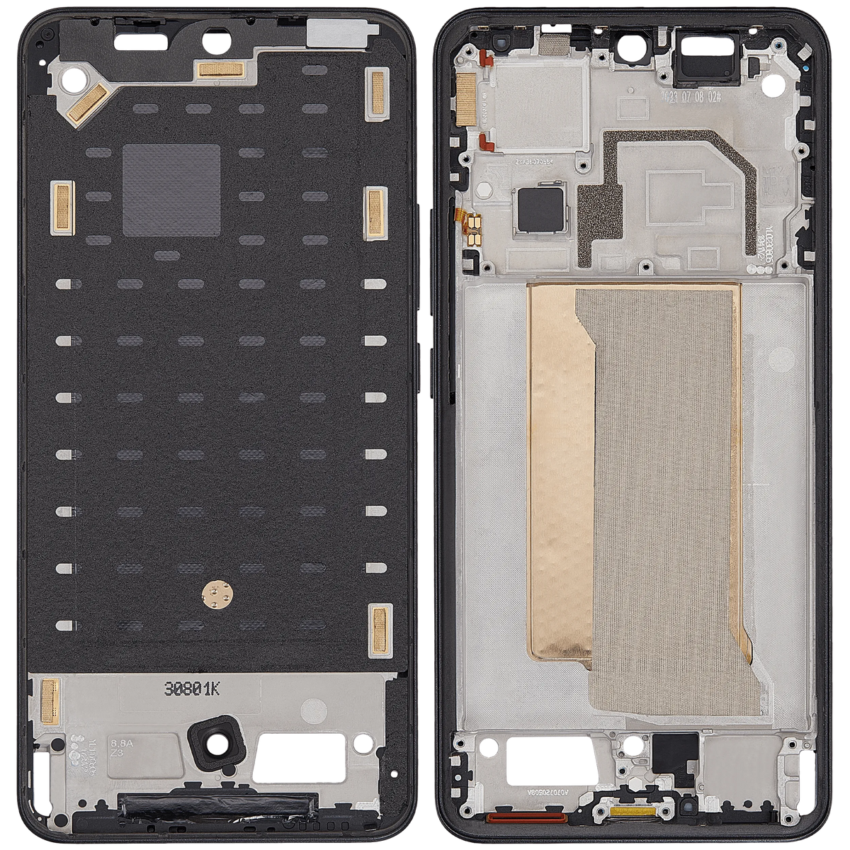 Mid-Frame Housing For Xiaomi 13T / 13T Pro / Redmi K60 Ultra (Black) – device repair component close-up – Phone Housing Replacement for phone repair