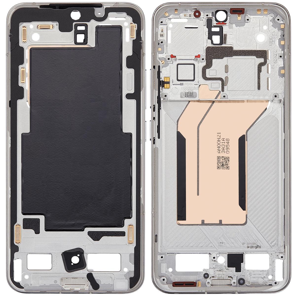 Mid-Frame Housing For Xiaomi 14 (White) – repair part compatibility view – Phone Housing Replacement for phone repair