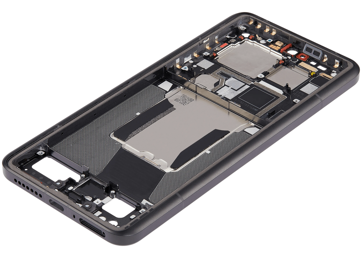 Mid-Frame Housing For Xiaomi 14 Ultra (Black) – technician repair part view – Phone Housing Replacement for phone repair