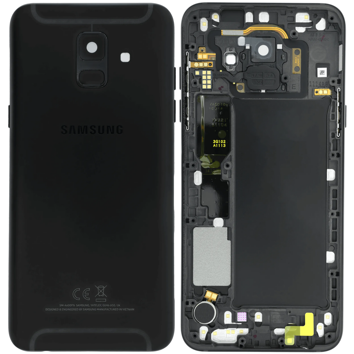 Premium Back Cover Glass for Samsung Galaxy A6 (A600 / 2018) (Service Pack) (Black) - View 5