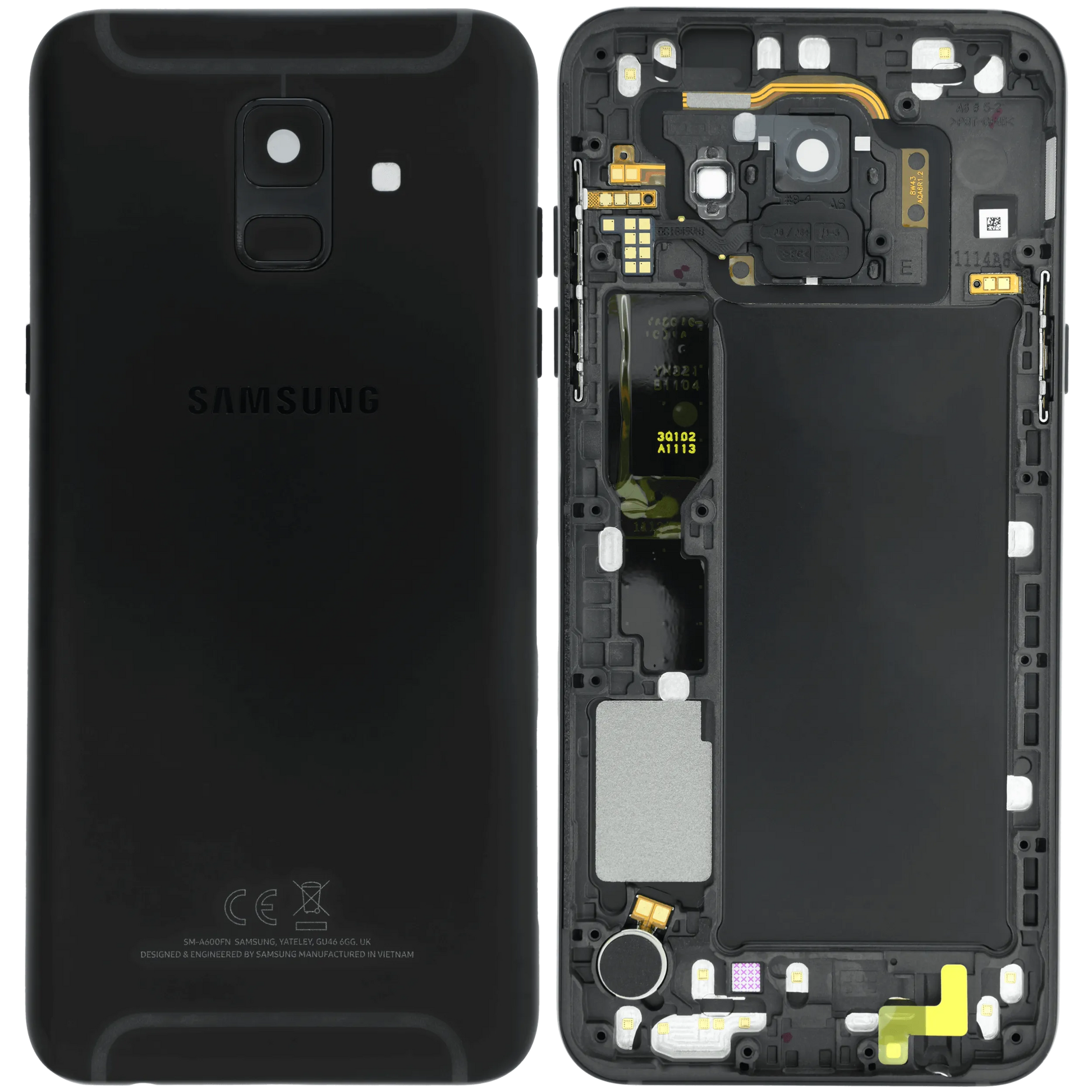 Premium Back Cover Glass for Samsung Galaxy A6 (A600 / 2018) (Service Pack) (Black) - View 5