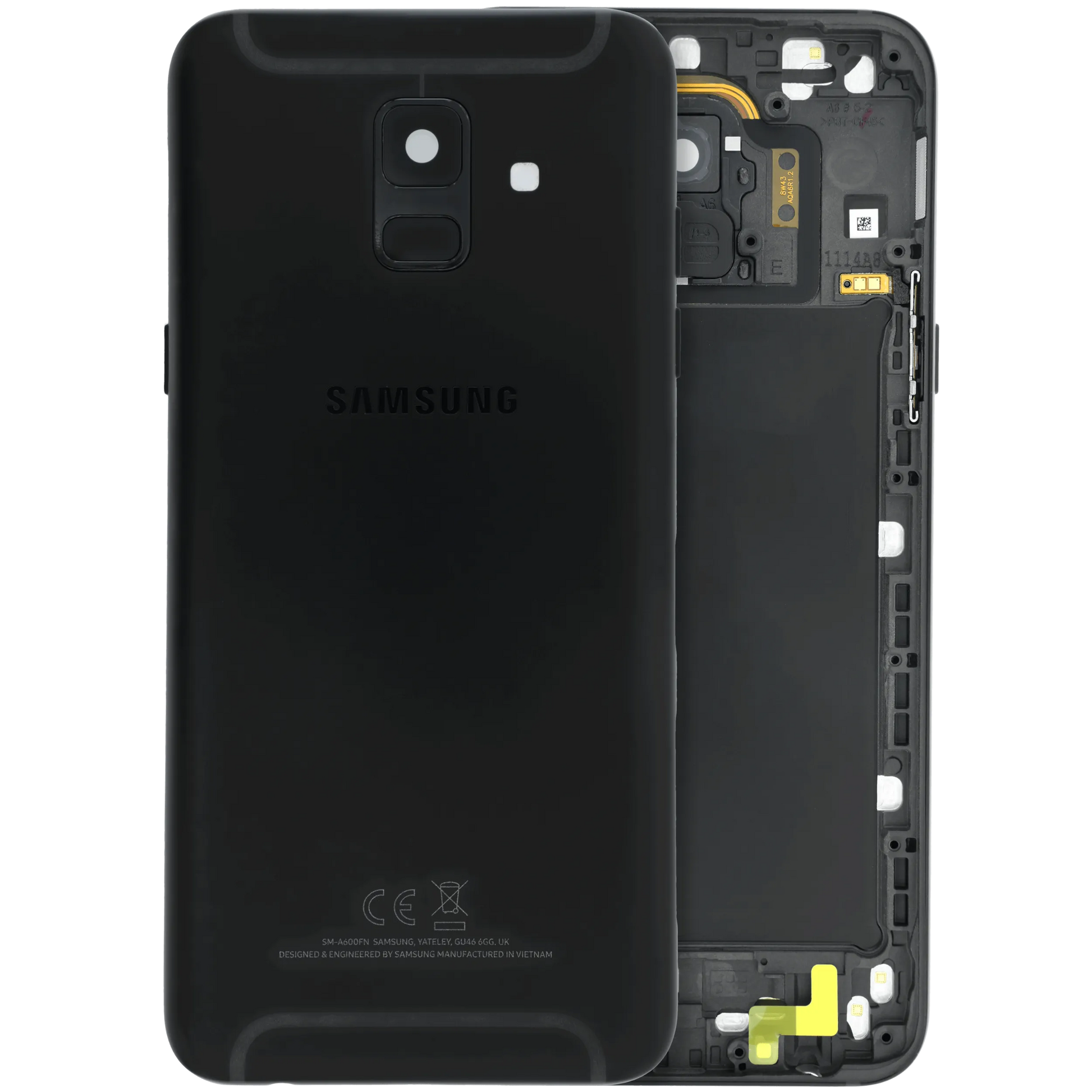 Premium Back Cover Glass for Samsung Galaxy A6 (A600 / 2018) (Service Pack) (Black) - View 1