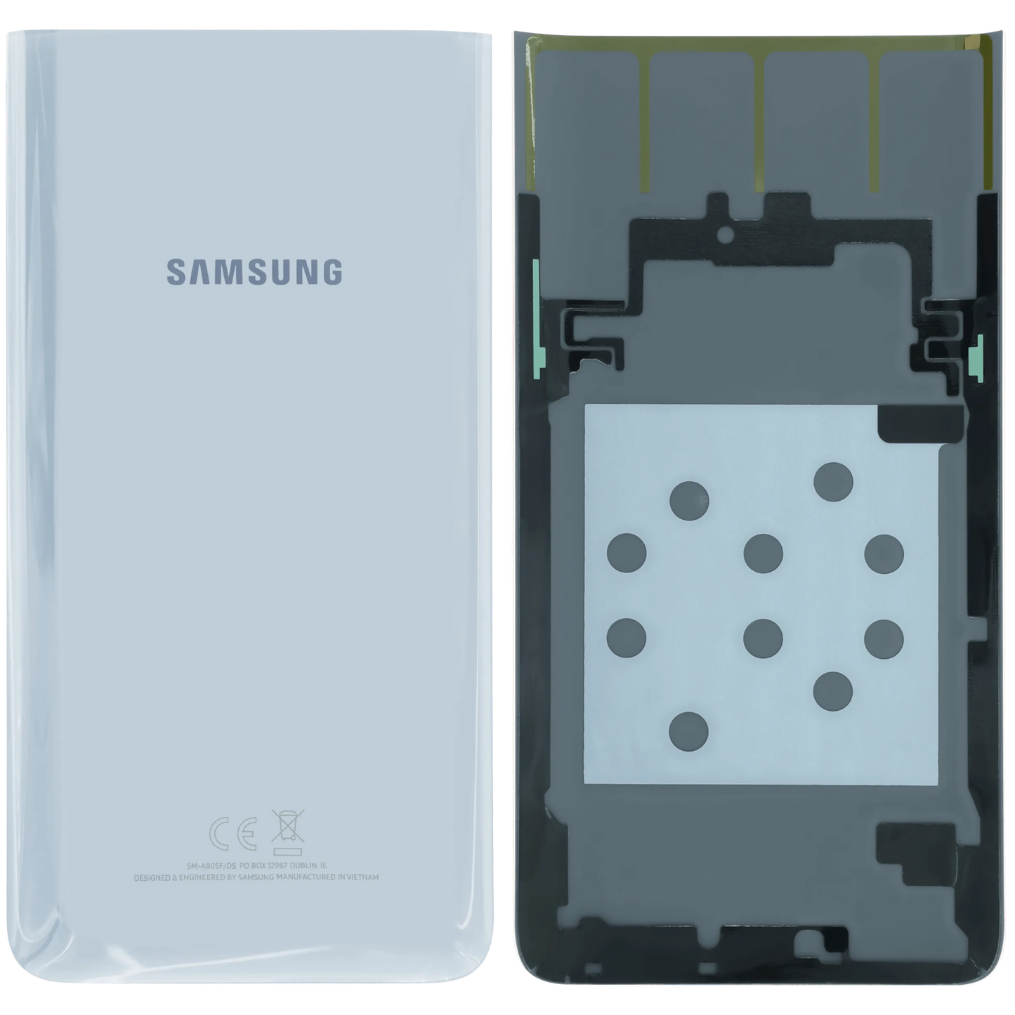 Back Cover Glass for Samsung Galaxy A80 (A805 / 2019) (Service Pack) (Ghost White)