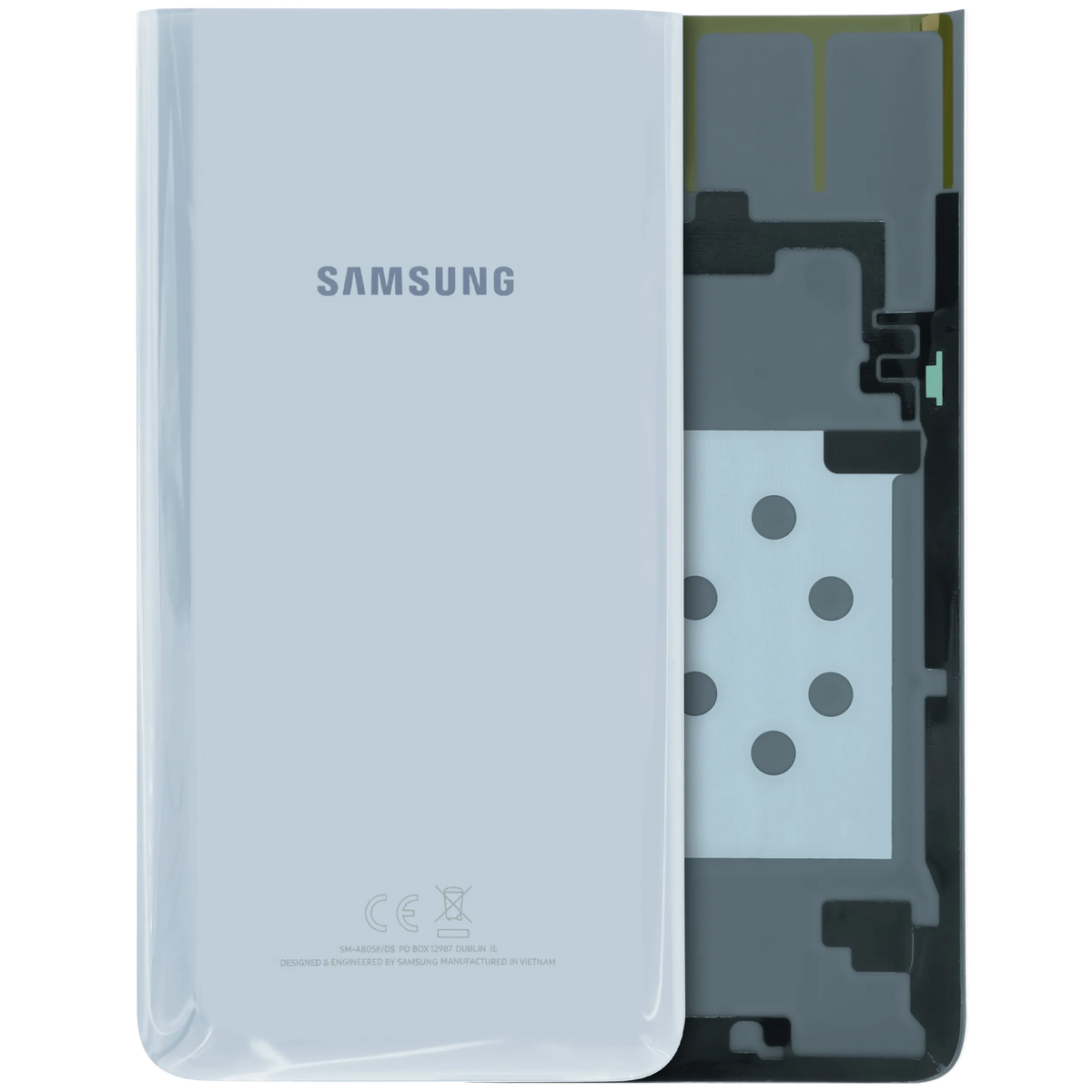 Back Cover Glass For Samsung Galaxy A80 (A805 / 2019) (Service Pack) (Ghost White) - product image 1