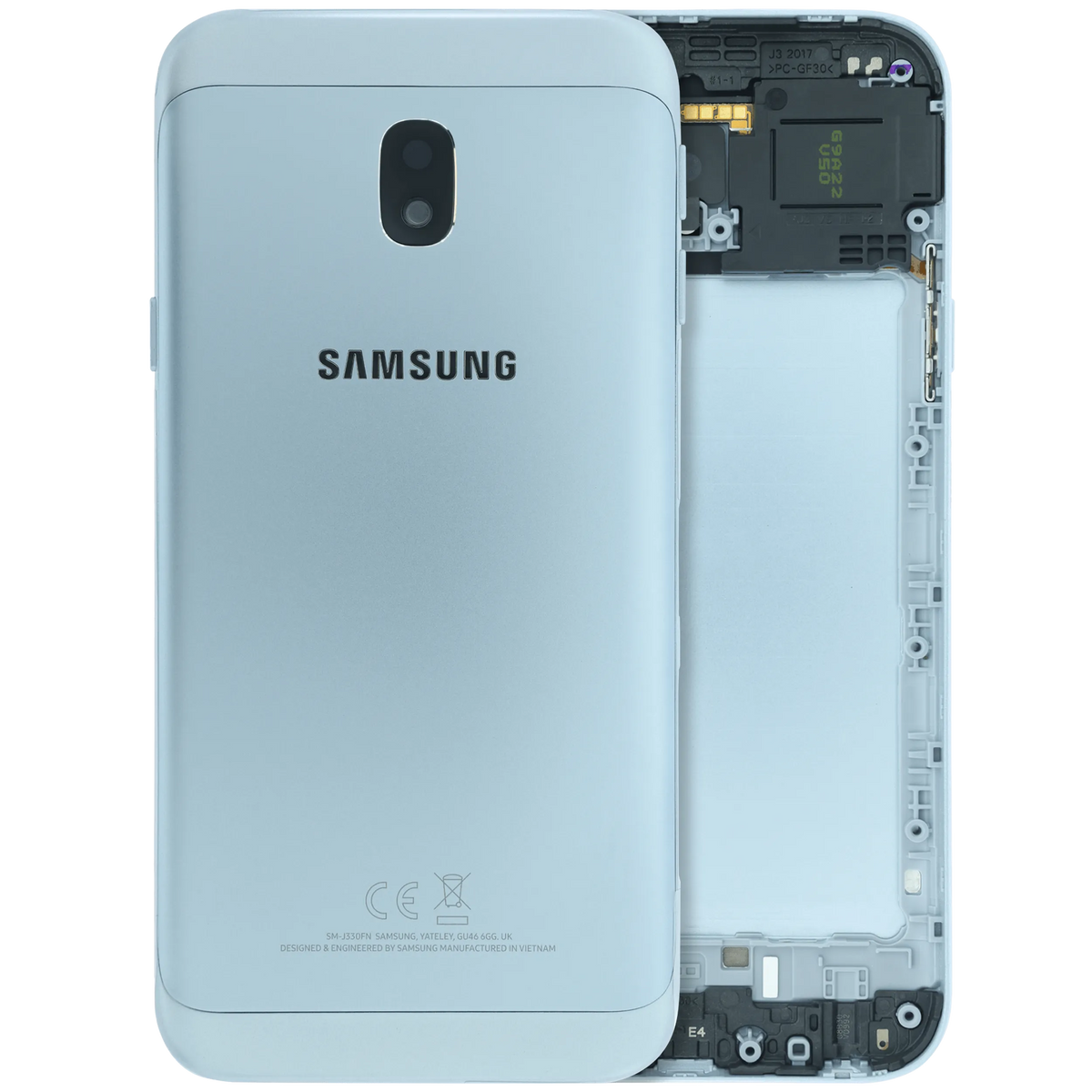 Back Cover Glass for Samsung J3 (J327 / 2017) (Service Pack) (Silver) | Samsung Galaxy J3 (J327 / 2017) Replacement Parts | product image 1