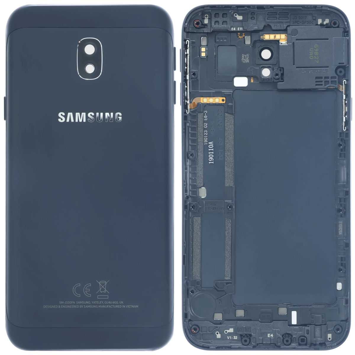 Back Cover Glass for Samsung J3 Pro (J330 / 2017) (Service Pack) (Black) | Samsung Galaxy J3 Pro (J330 / 2017) Replacement Parts | product image 4